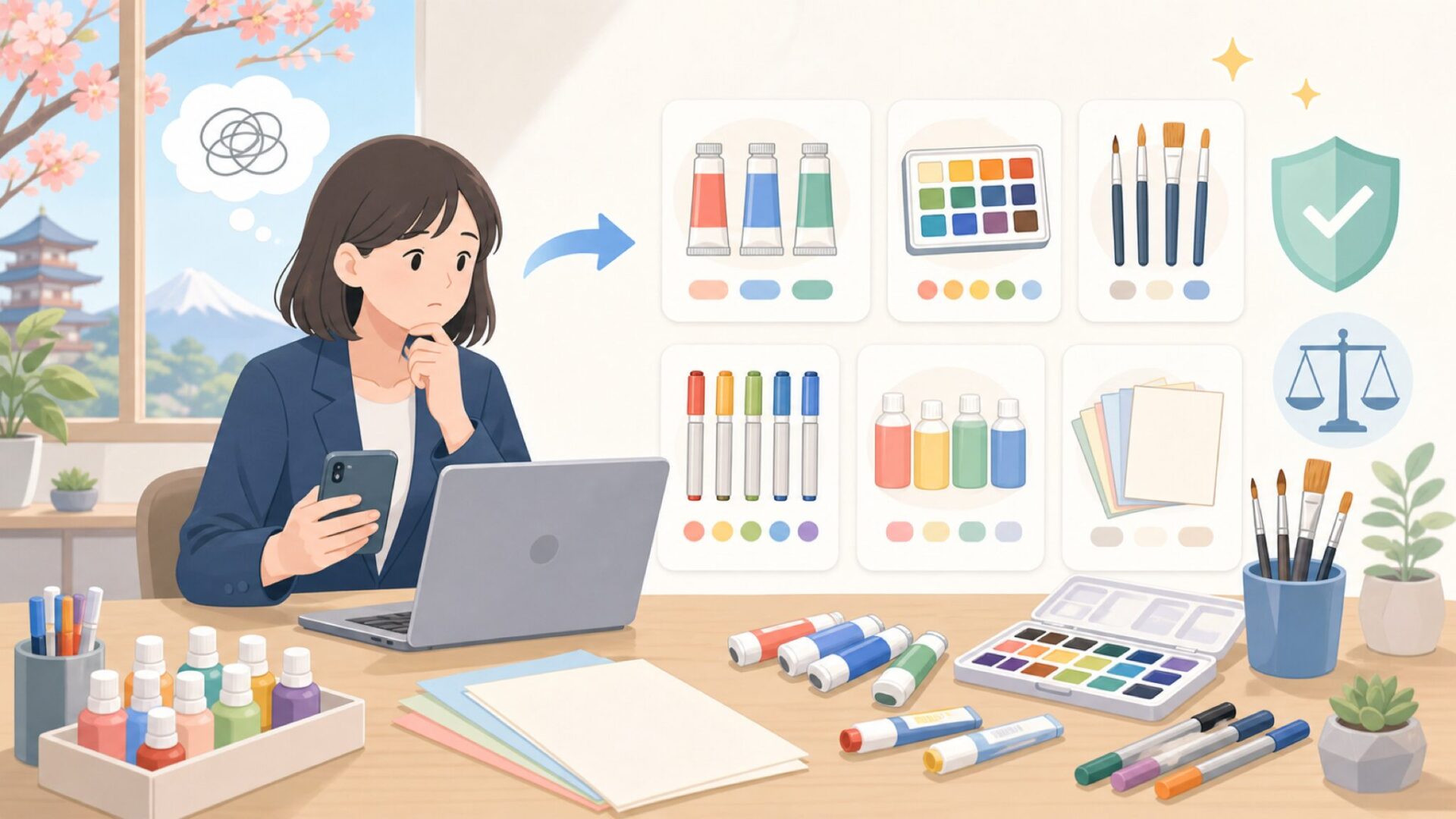 Sargent Artの代表的な商品ラインナップを表すイラスト