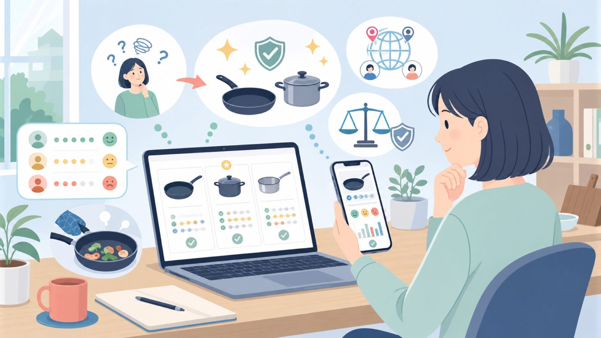 実際に使った人の口コミからわかるScanpanの評判を表すイラスト