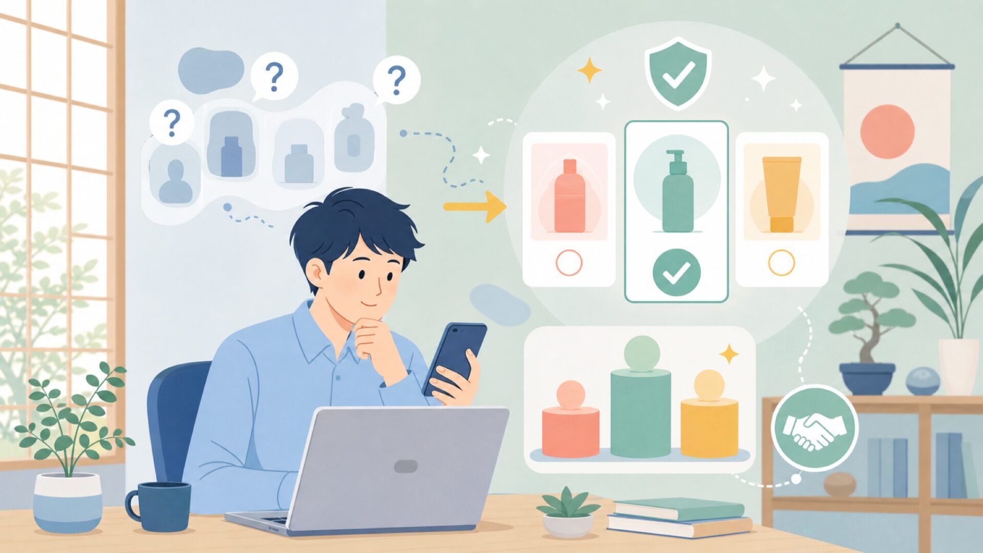 売れ筋商品を見れば、ブランドの実力と継続性が見えてくるを表すイラスト
