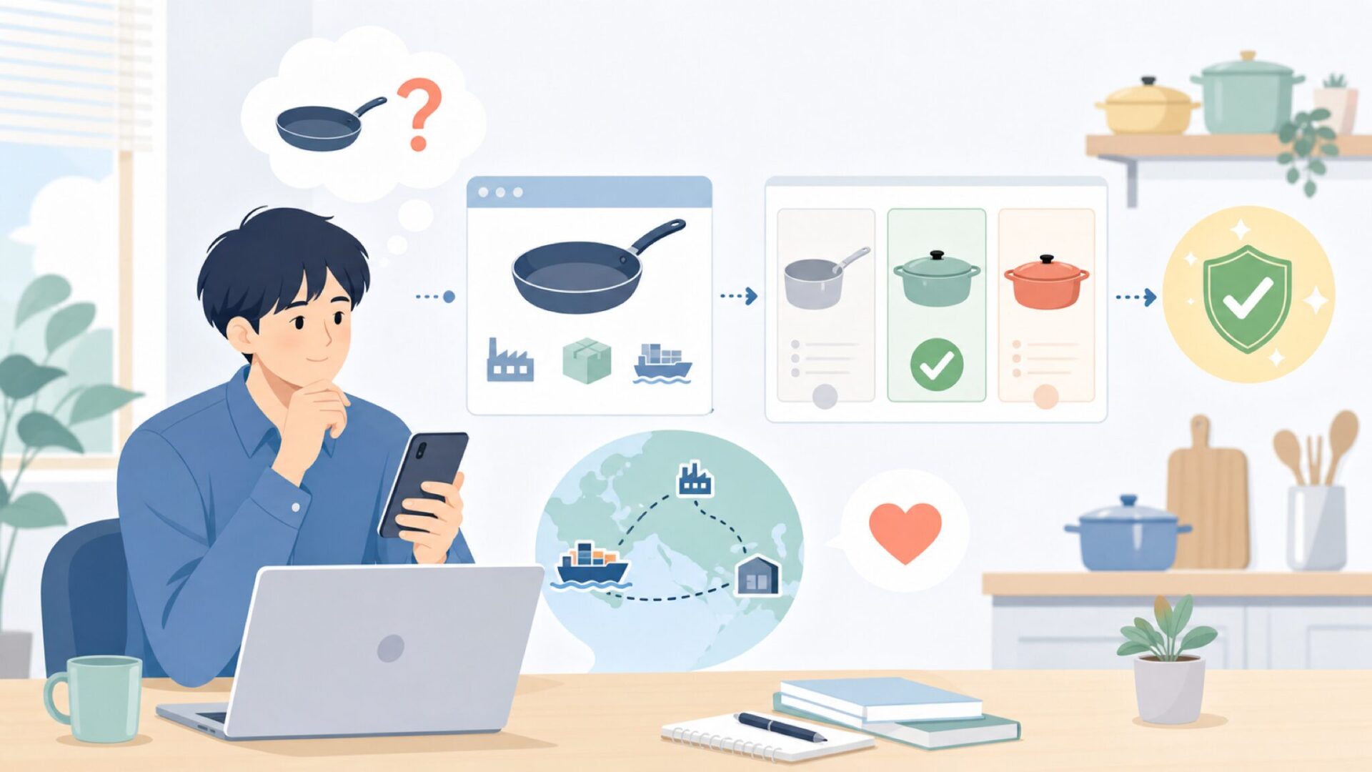 Monetaのキッチン用品はどこの国のブランド？を表すイラスト