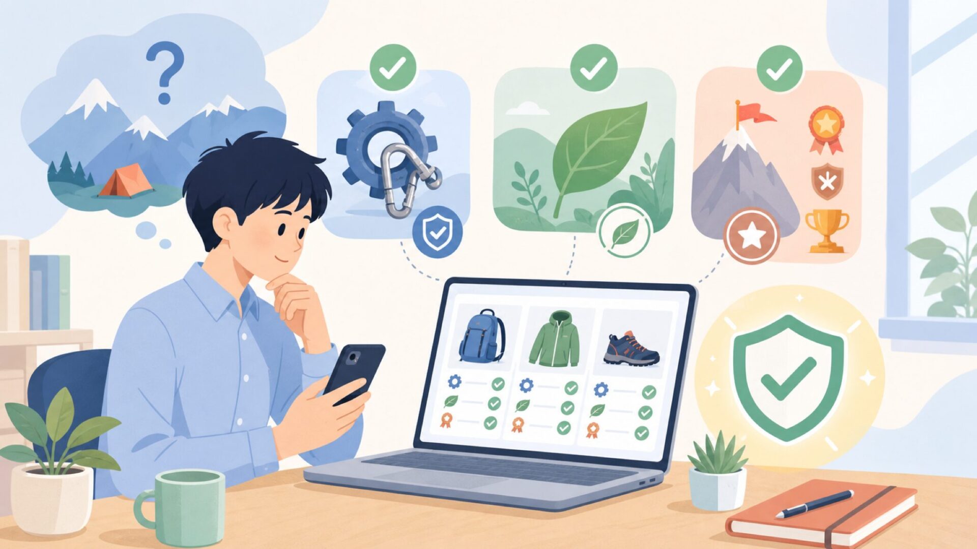VAUDEが「知らない海外ブランド」で終わらない3つの理由を表すイラスト