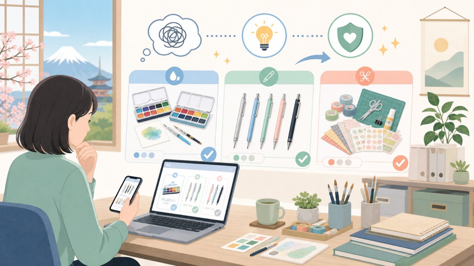 MozArt Suppliesの主な商品ラインナップと特徴を表すイラスト