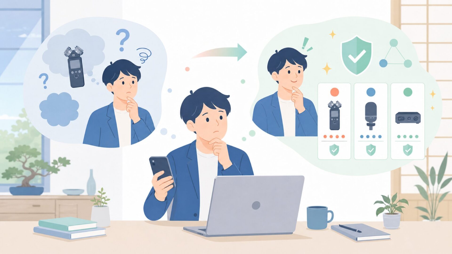 TASCAMが「知らないブランド」に見えてしまう理由を表すイラスト