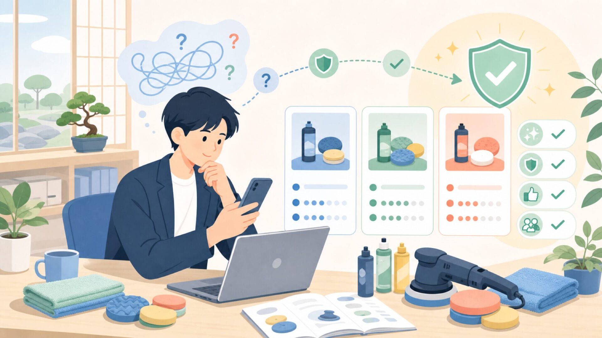 Menzernaが磨きのプロから支持される理由を表すイラスト