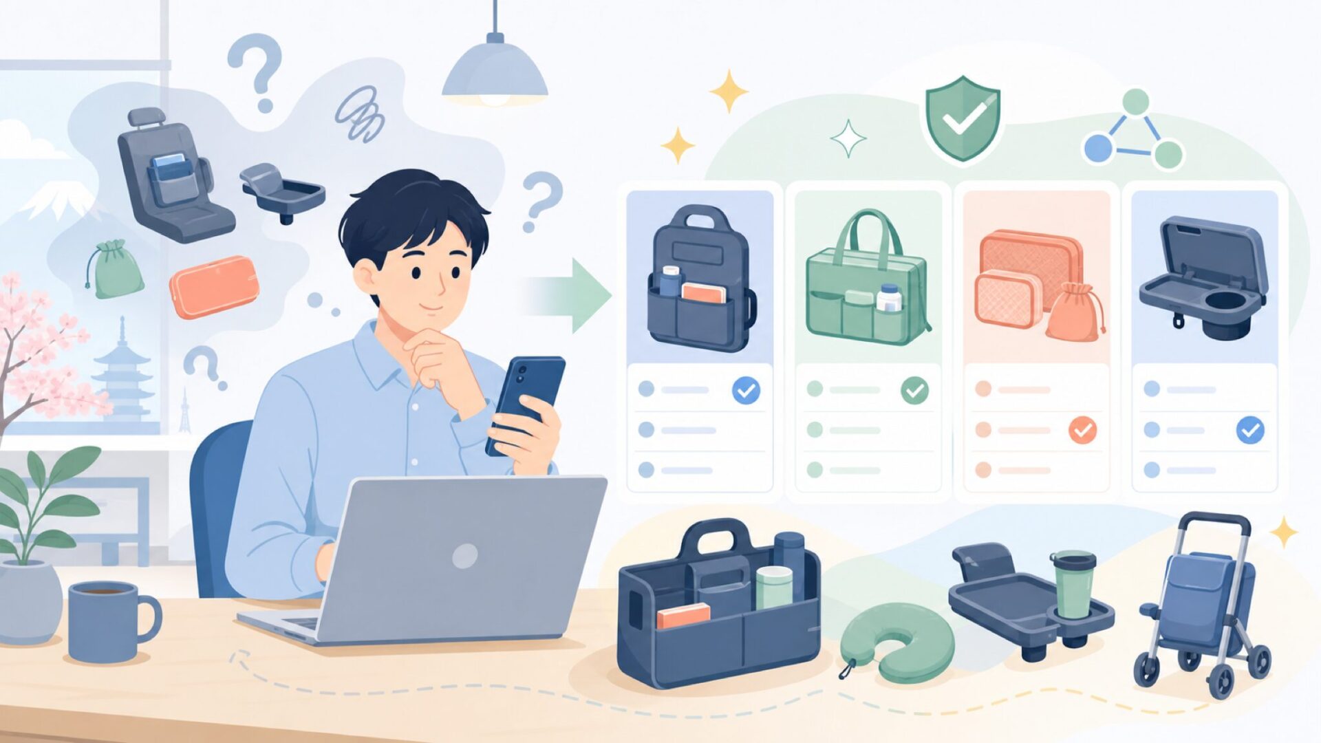 Lusso Gearの代表商品ラインナップを表すイラスト