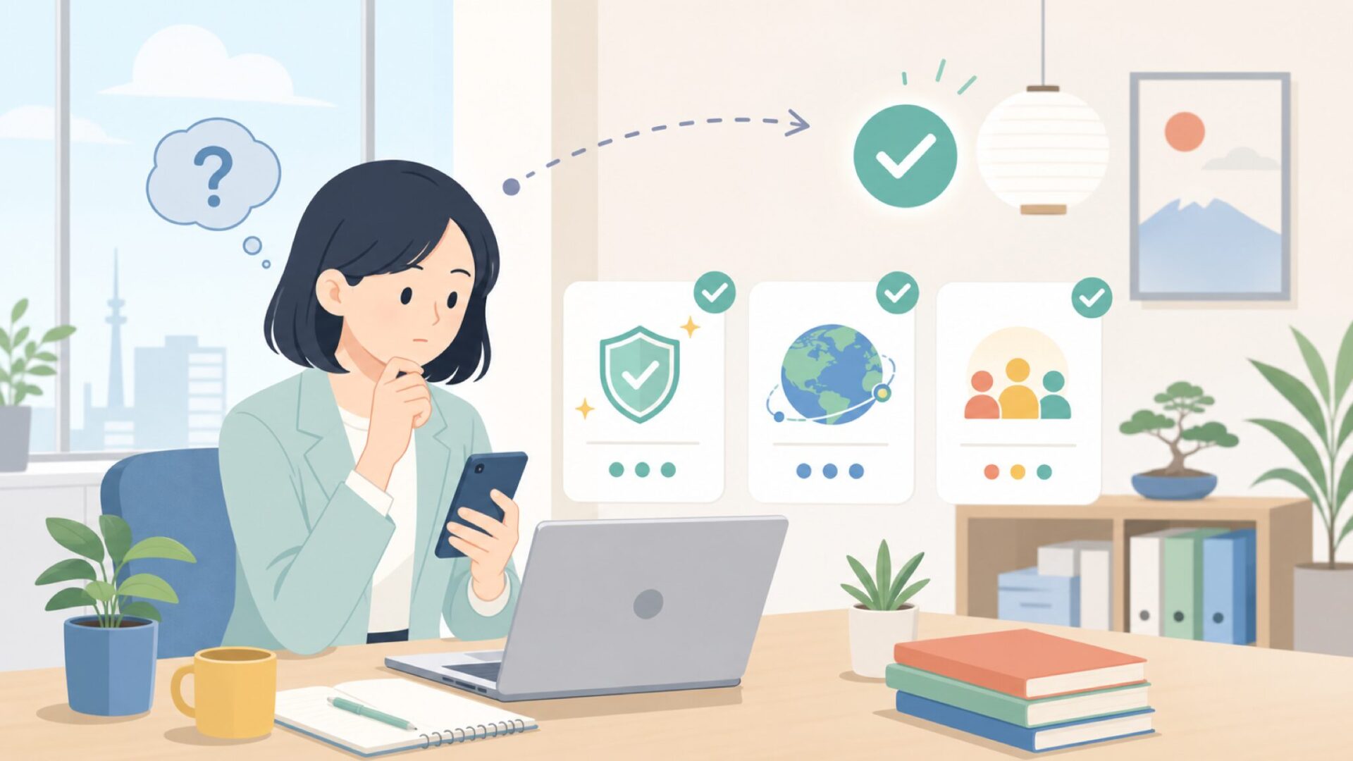 iOttieが世界で評価される3つの理由を表すイラスト