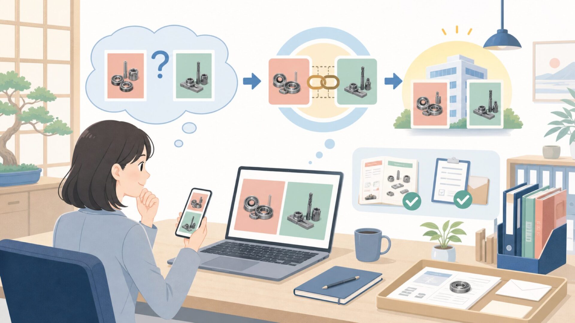 NACHIと不二越の関係 — ブランド名と社名の違いを表すイラスト