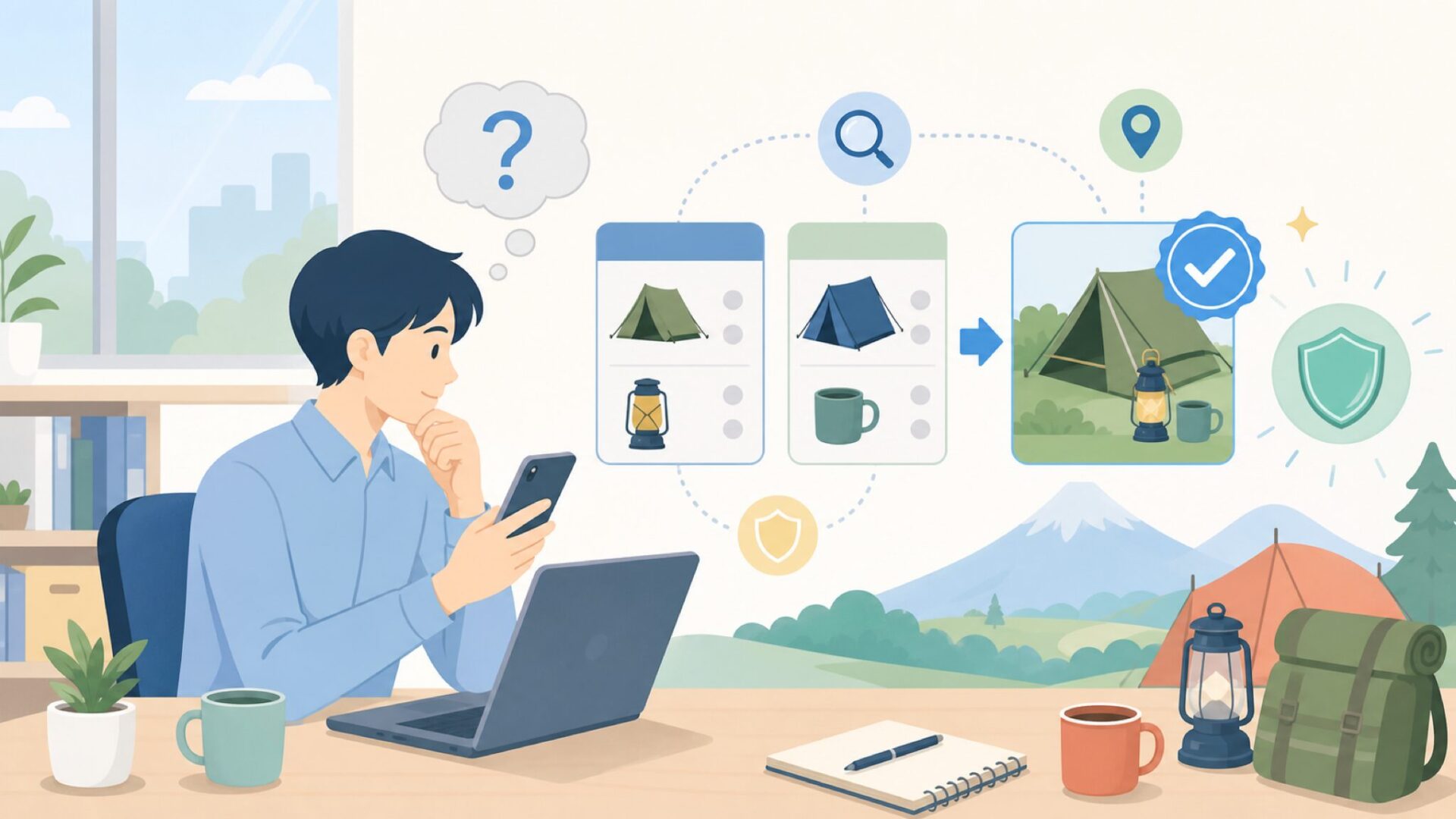 Coghlansはカナダ発、老舗アウトドアブランドを表すイラスト