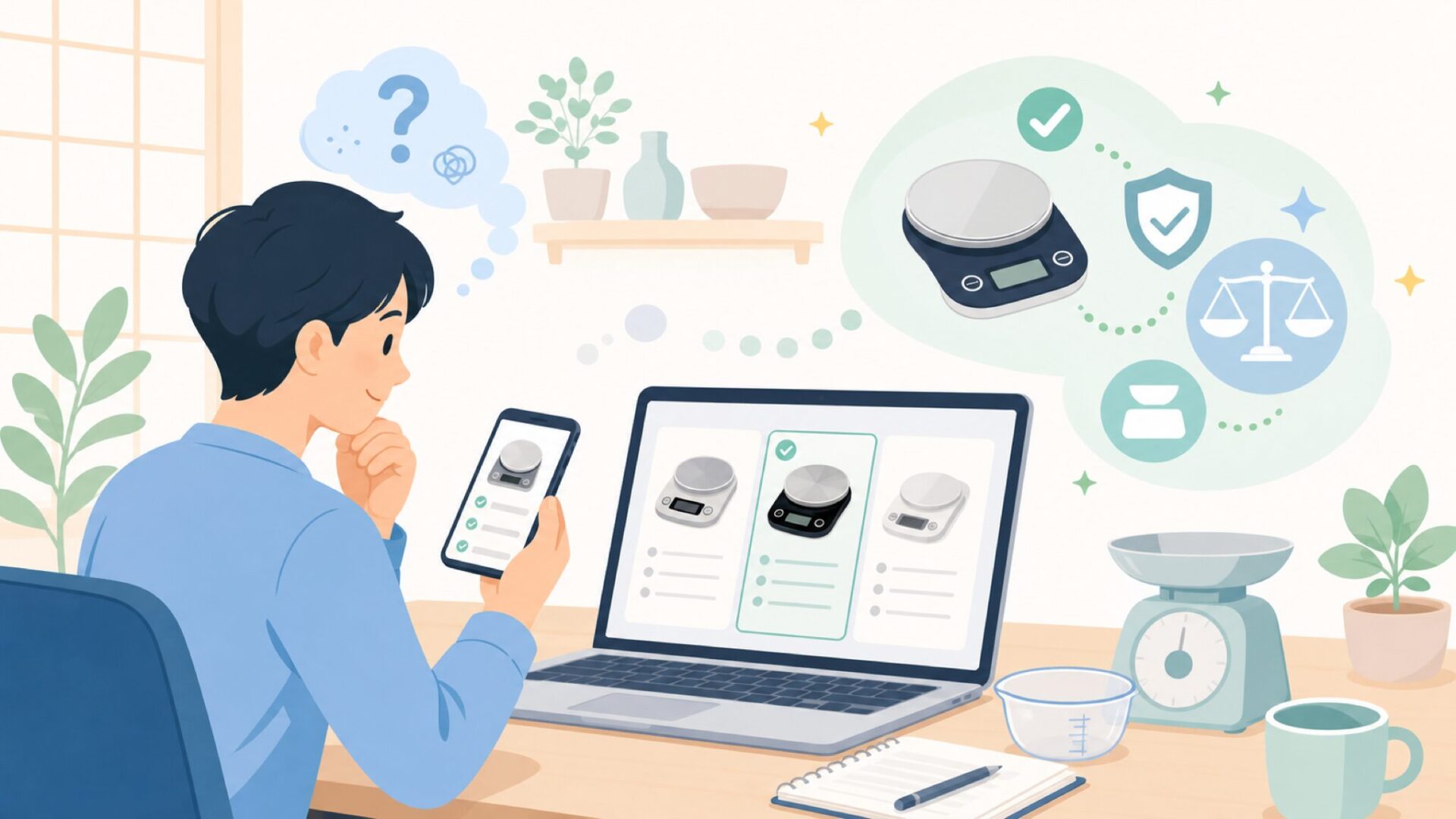 Ozeriキッチンスケールの基本スペックを徹底解説を表すイラスト