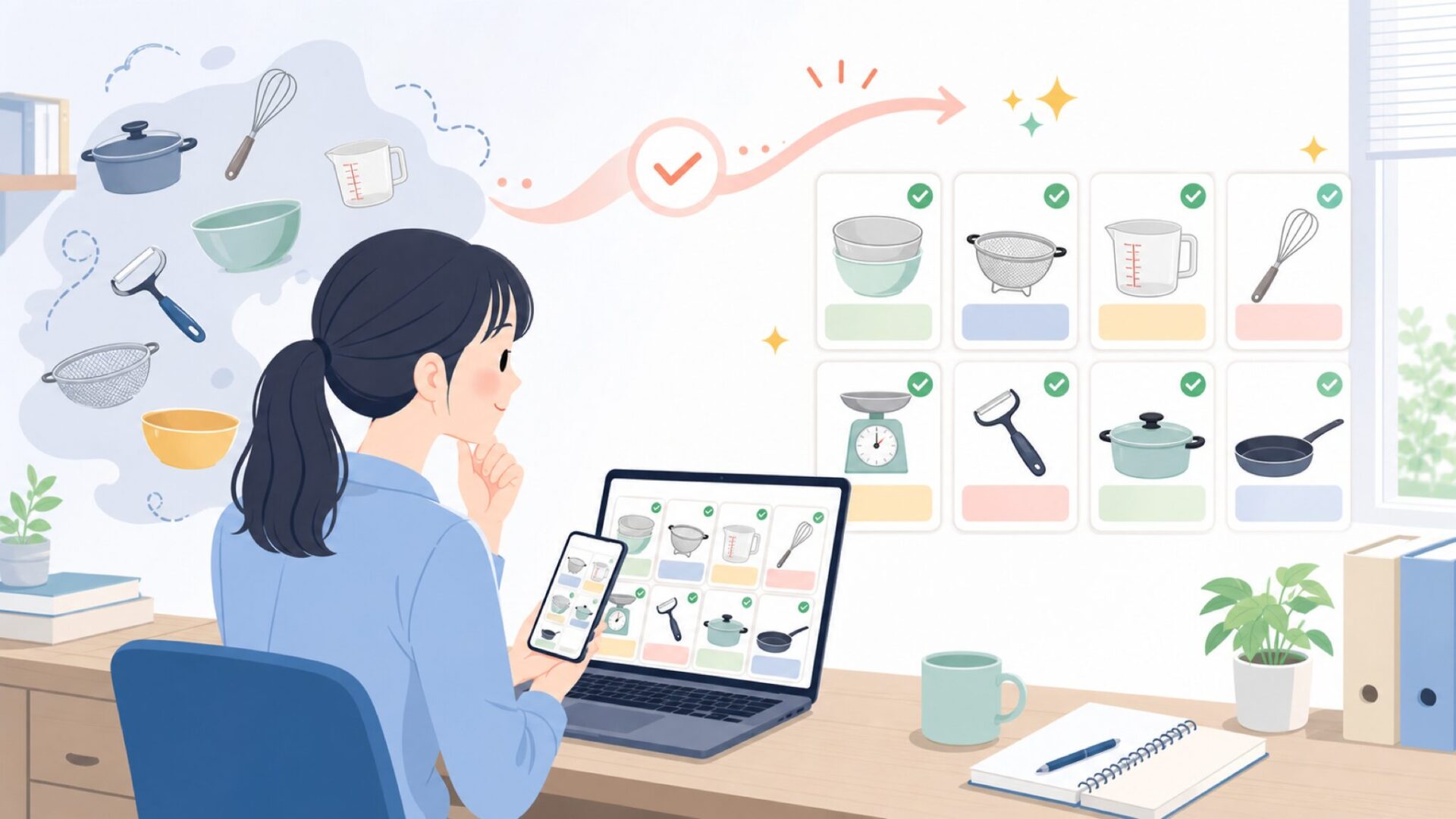 HIC Harold Importが手がけるキッチン用品ラインナップを表すイラスト