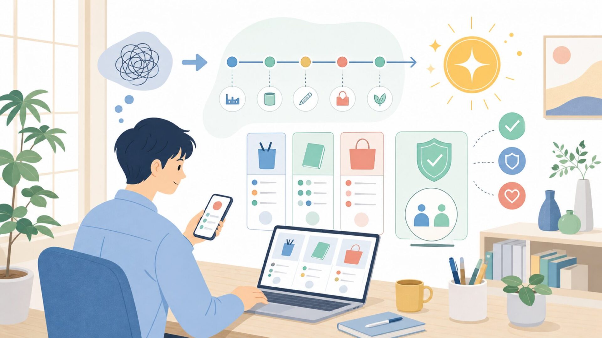 OOLYのブランドヒストリーと理念を表すイラスト