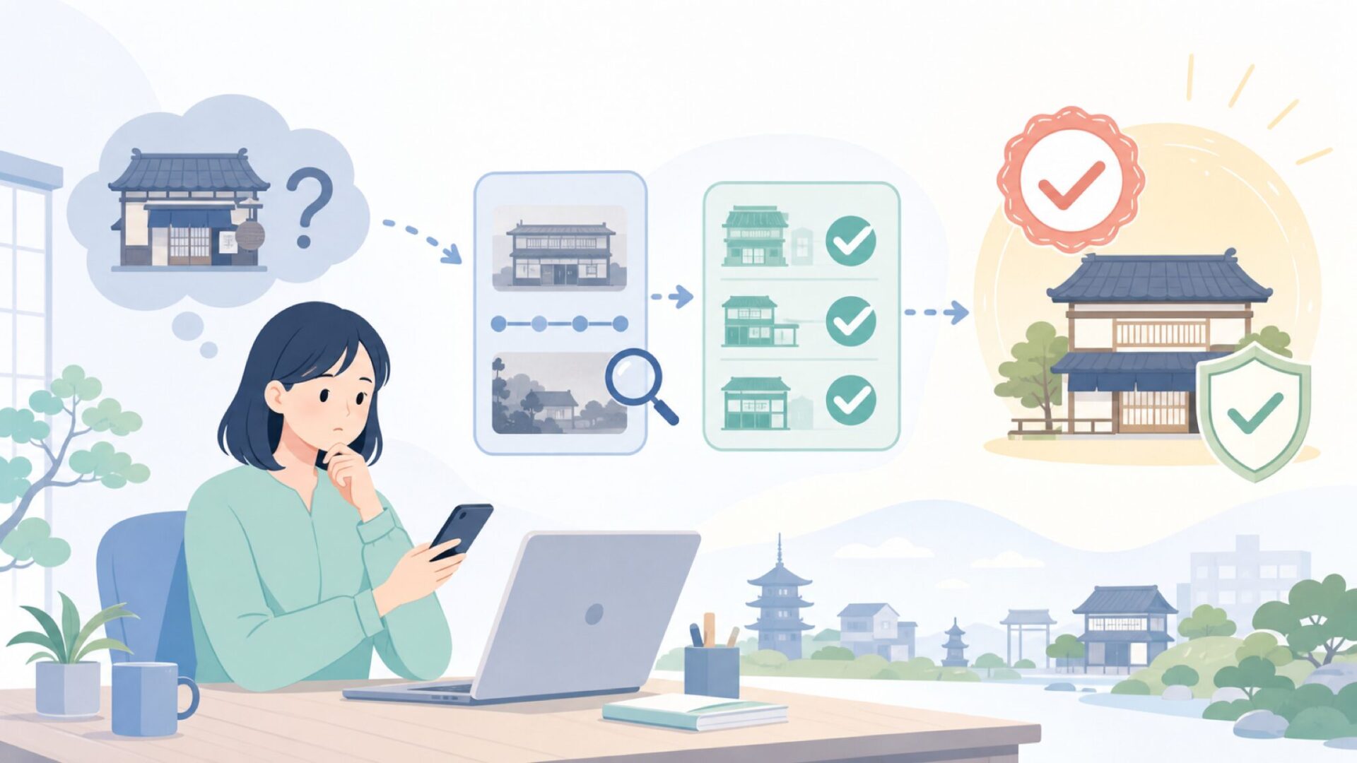伊東屋の歴史からわかる、信頼できる老舗ブランドとしての背景を表すイラスト
