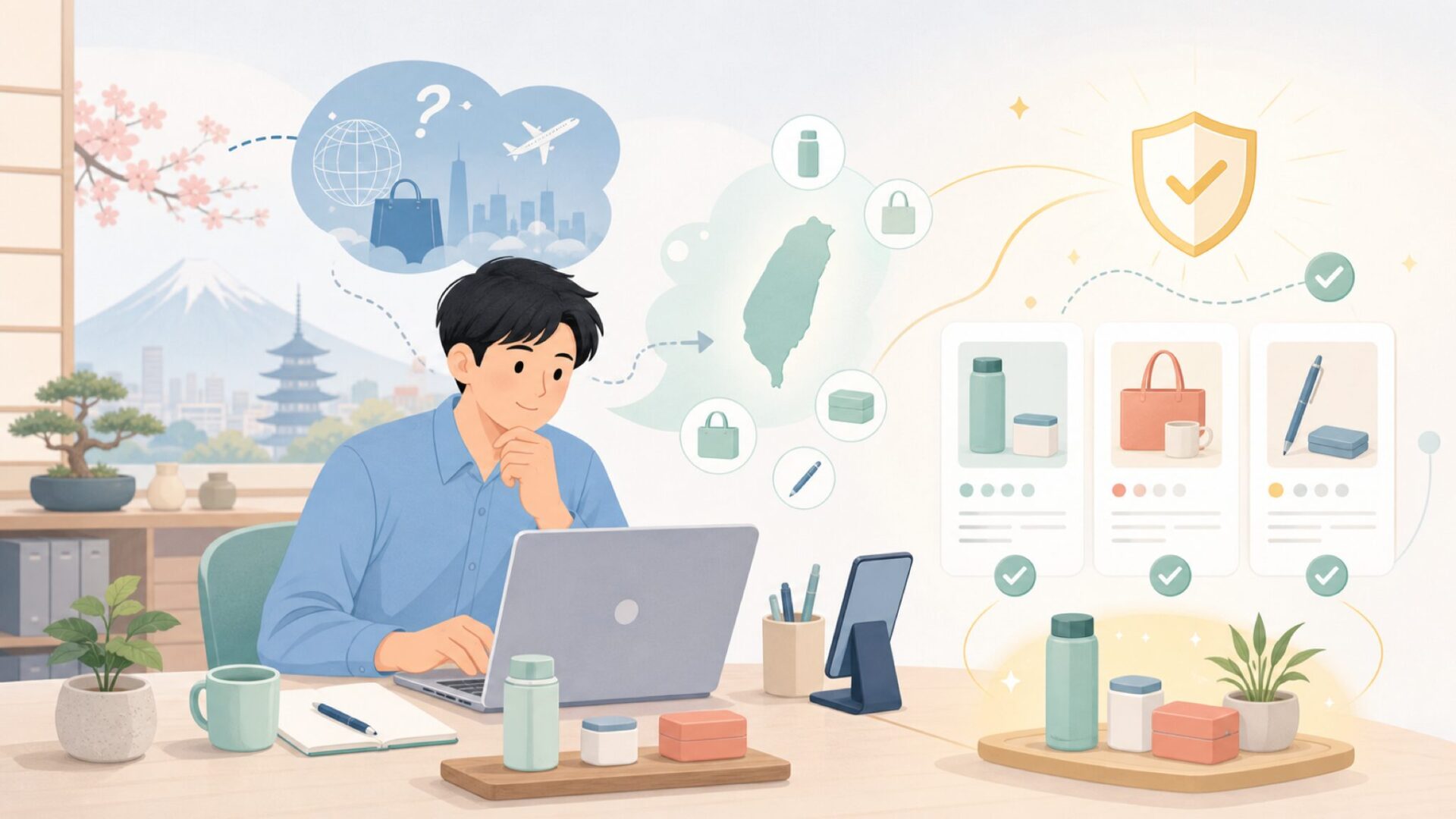 なぜ台湾生まれ?ブランドストーリーと誕生の背景を表すイラスト