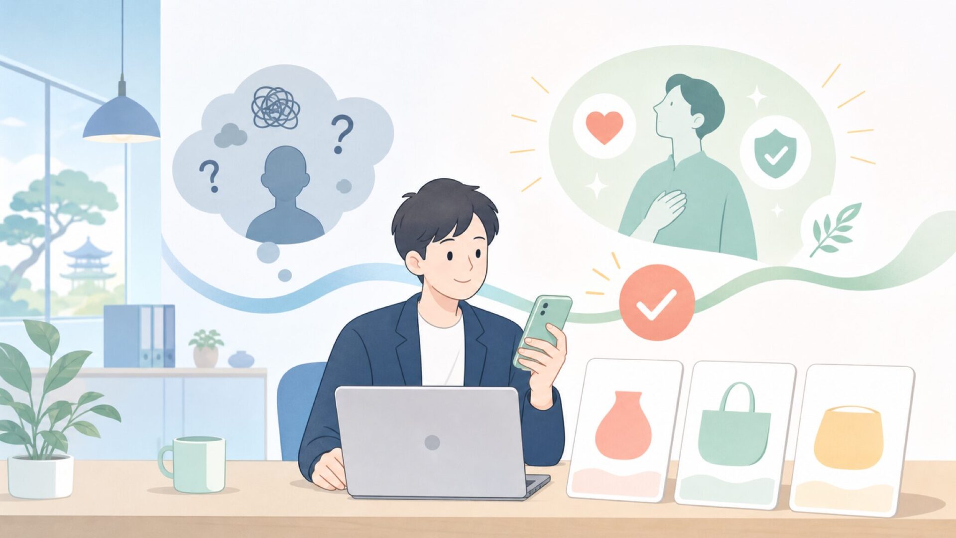 創業者Davide Bollatiが受け継ぐ理念を表すイラスト