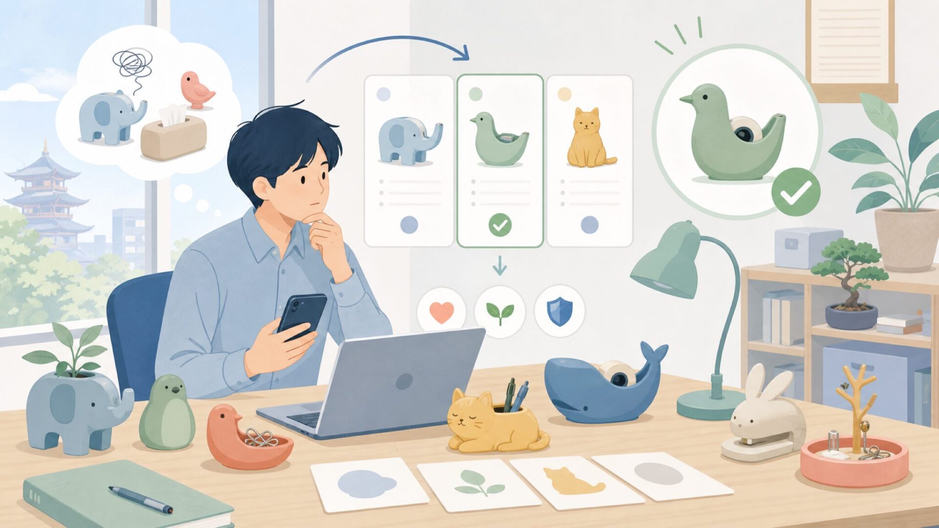 QUALYが選ばれる理由——動物デザインに込められた考え方を表すイラスト