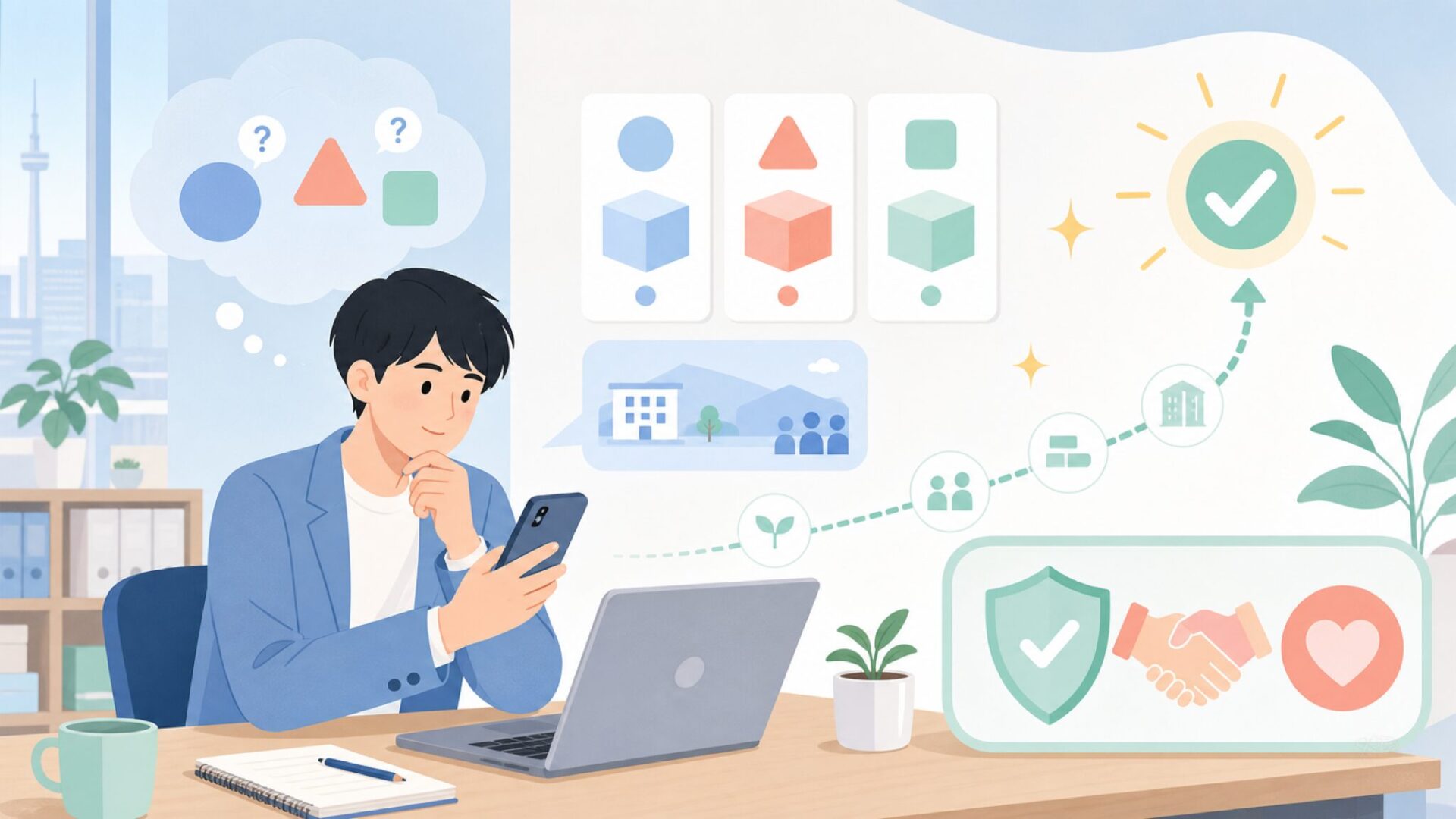 Tidloの会社情報と歩んできた沿革を表すイラスト