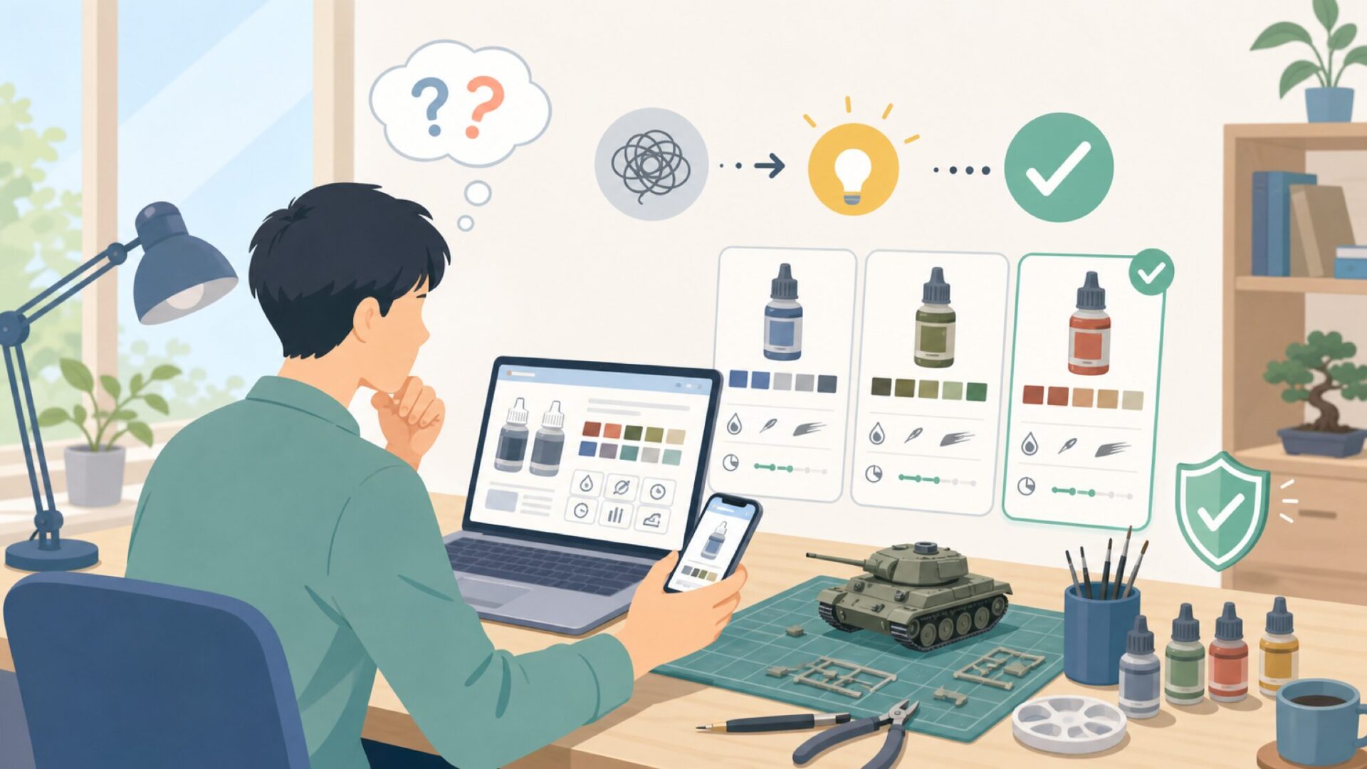 AMMO by Migの模型塗料はどんな特徴を持つ?を表すイラスト