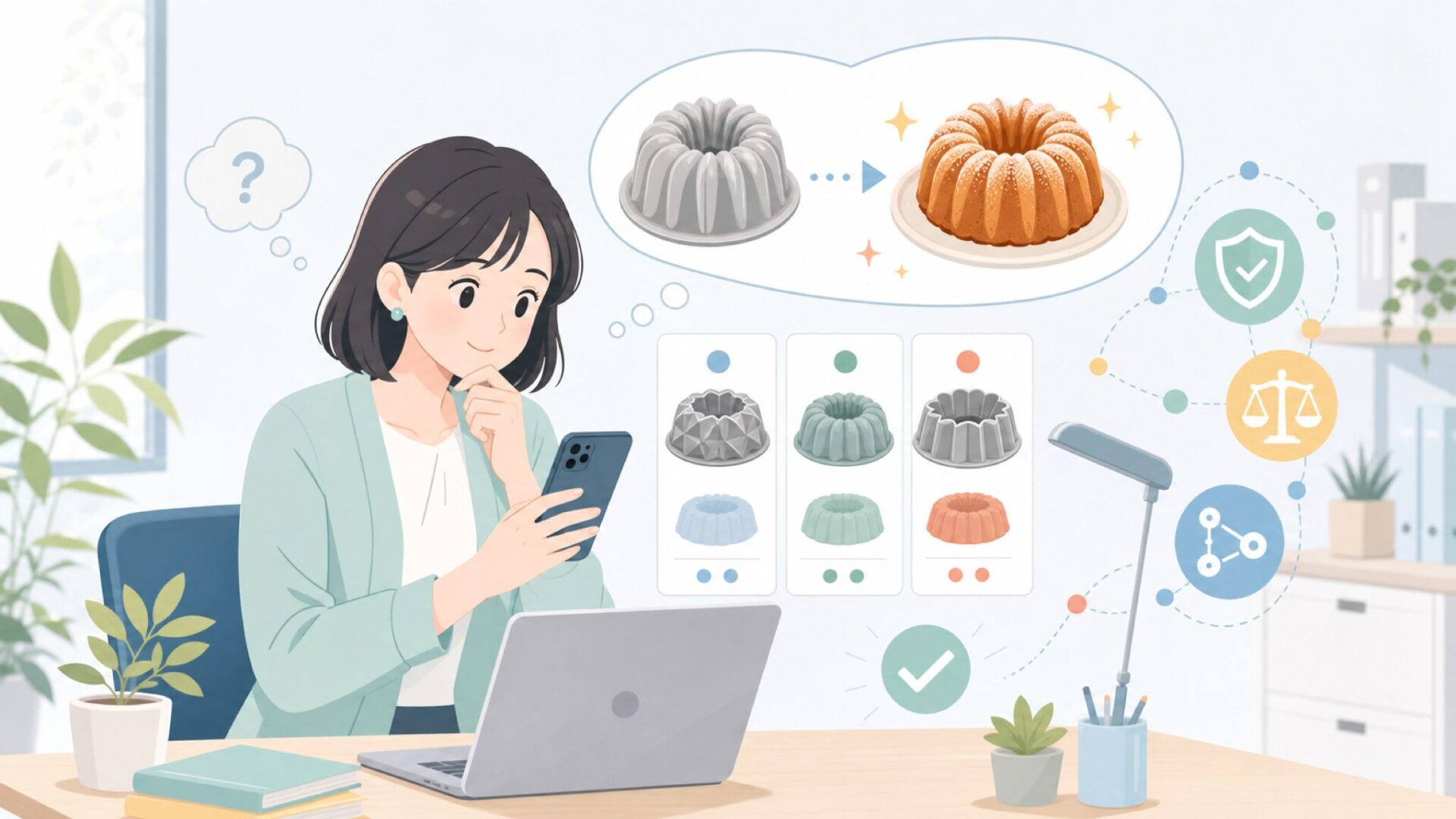 バントケーキ型とは?独特な形状に隠された魅力を表すイラスト