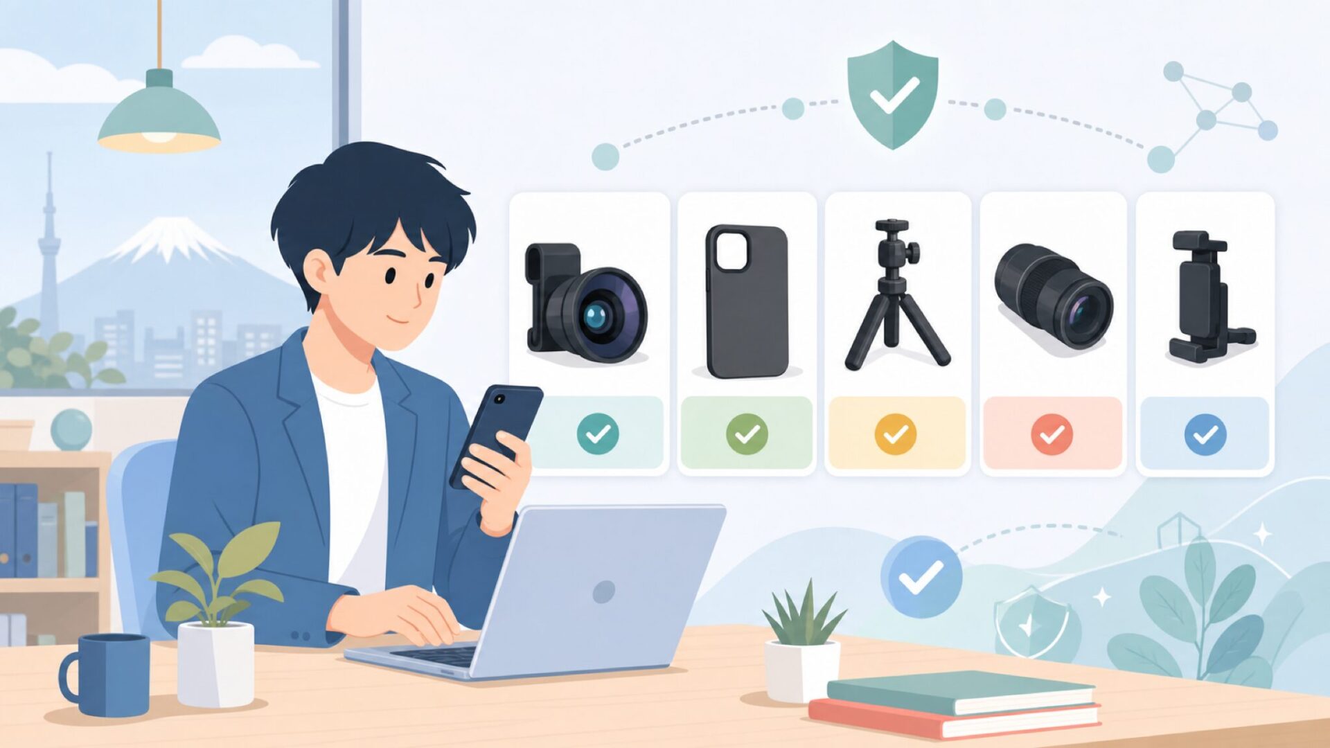 SANDMARCの代表的な製品ラインナップを表すイラスト