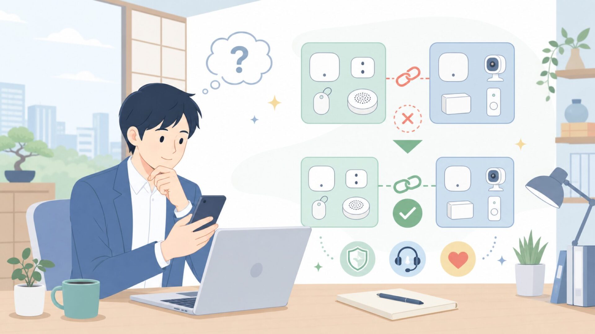 YoLinkとLinkJapan・HomeLinkは関係があるのかを表すイラスト