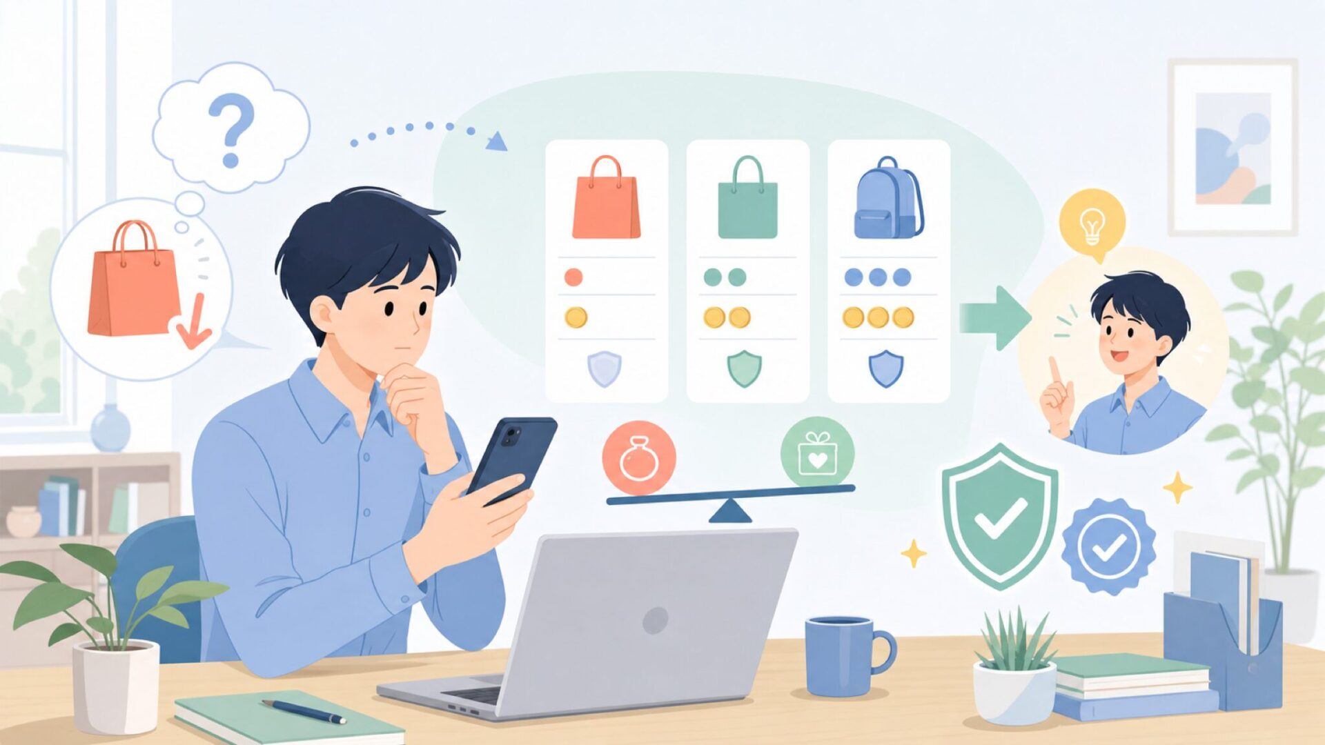 なぜこんなに安い？価格の裏側にある理由を表すイラスト
