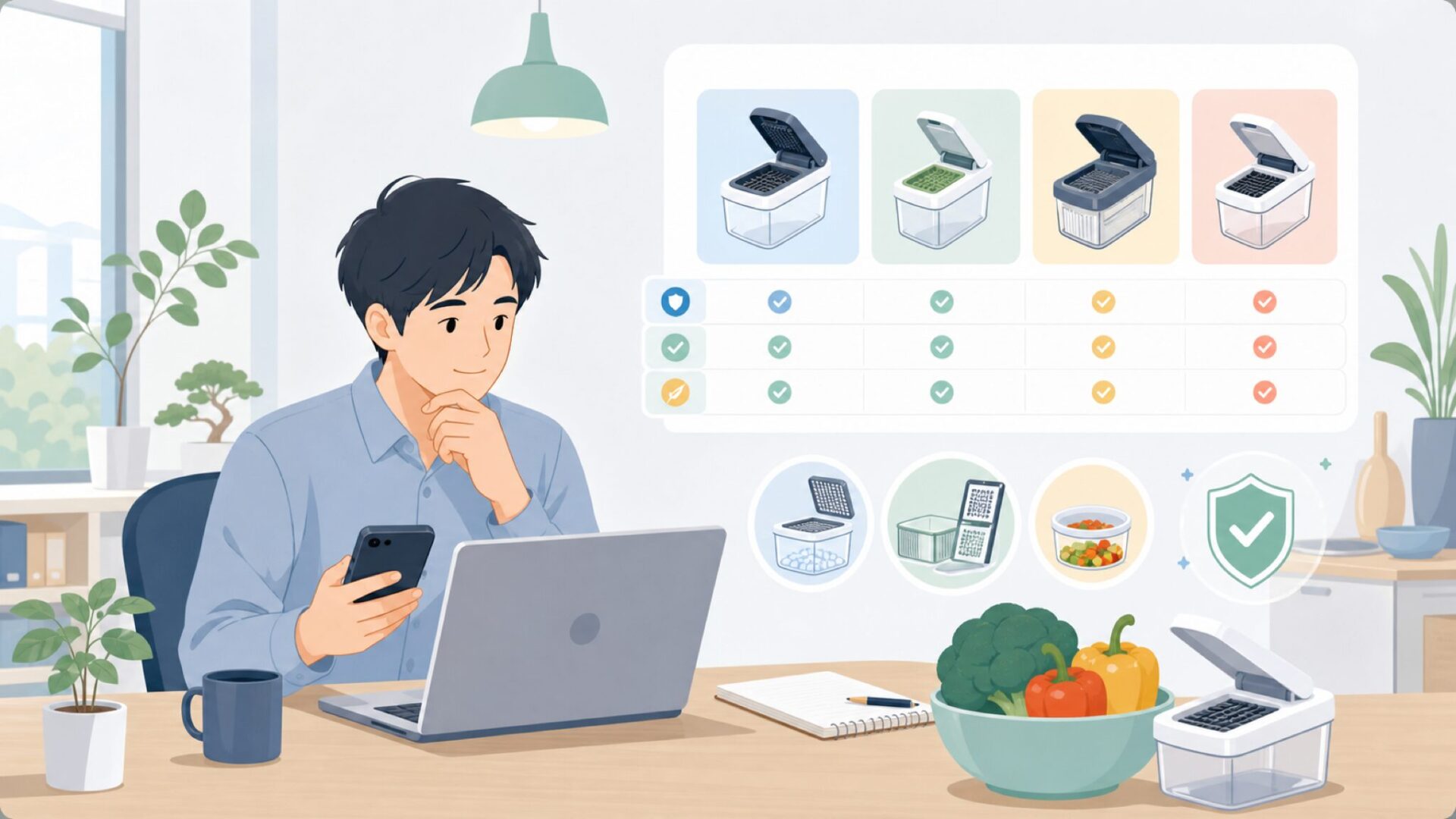 Fullstar野菜チョッパーの商品ラインナップと基本情報を表すイラスト