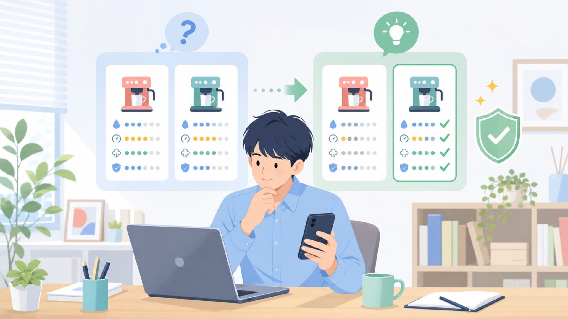 15バーなどの基本仕様は家庭用として十分かを表すイラスト