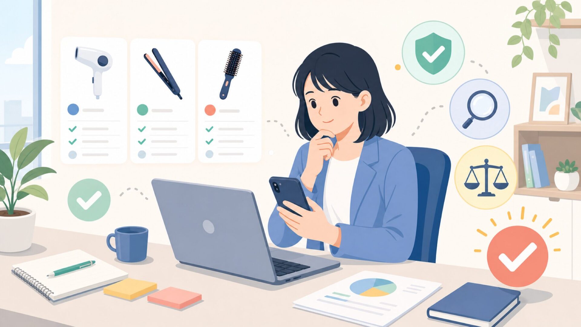 Aretiは怪しい会社ではない？信頼度を見極めるチェックポイントを表すイラスト