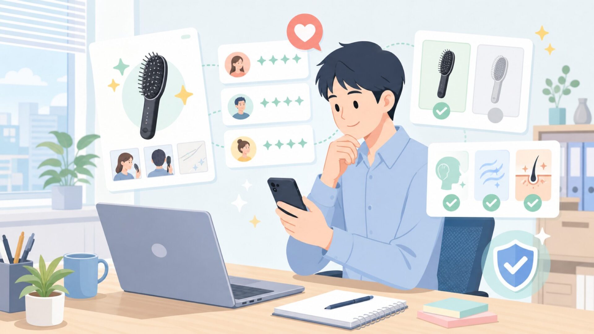 良い口コミからわかるWAVEWAVE EMSブラシの実力を表すイラスト