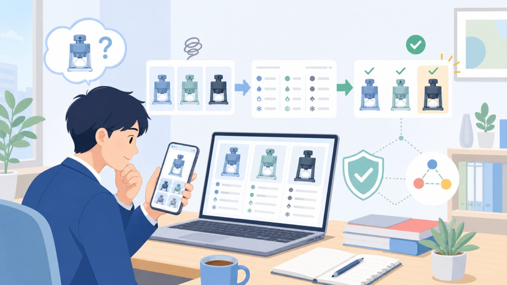 VIVOHOMEアイスクラッシャーの仕様とラインナップを表すイラスト