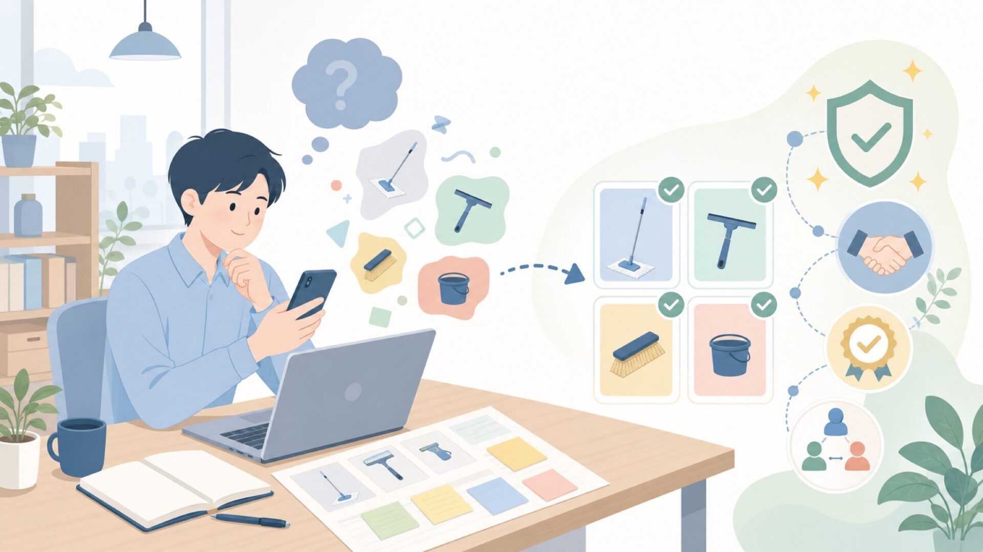 Leifheitはどんな会社?信頼度を支える仕組みを表すイラスト