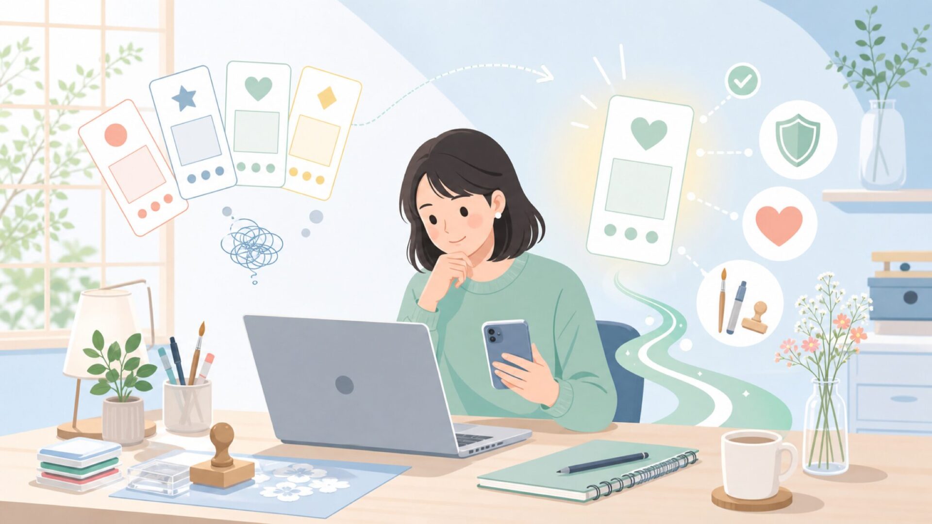 Gina K Designsが選ばれる理由｜ブランドの特徴と強みを表すイラスト