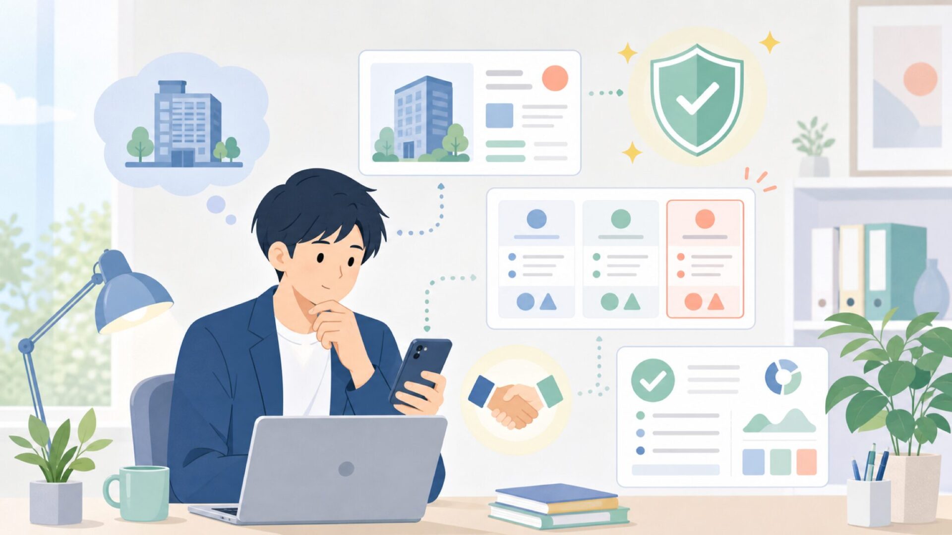 会社概要から見るJumisoの信頼性を表すイラスト