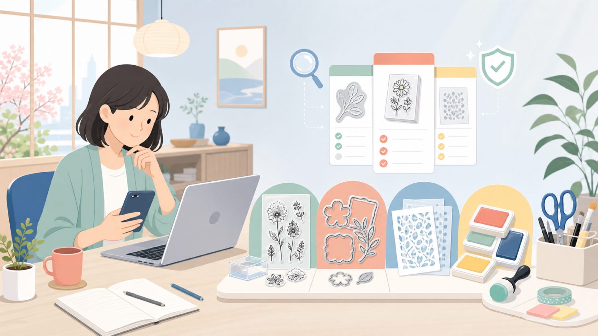 Picket Fence Studiosが手がけるクラフト用品の種類を表すイラスト