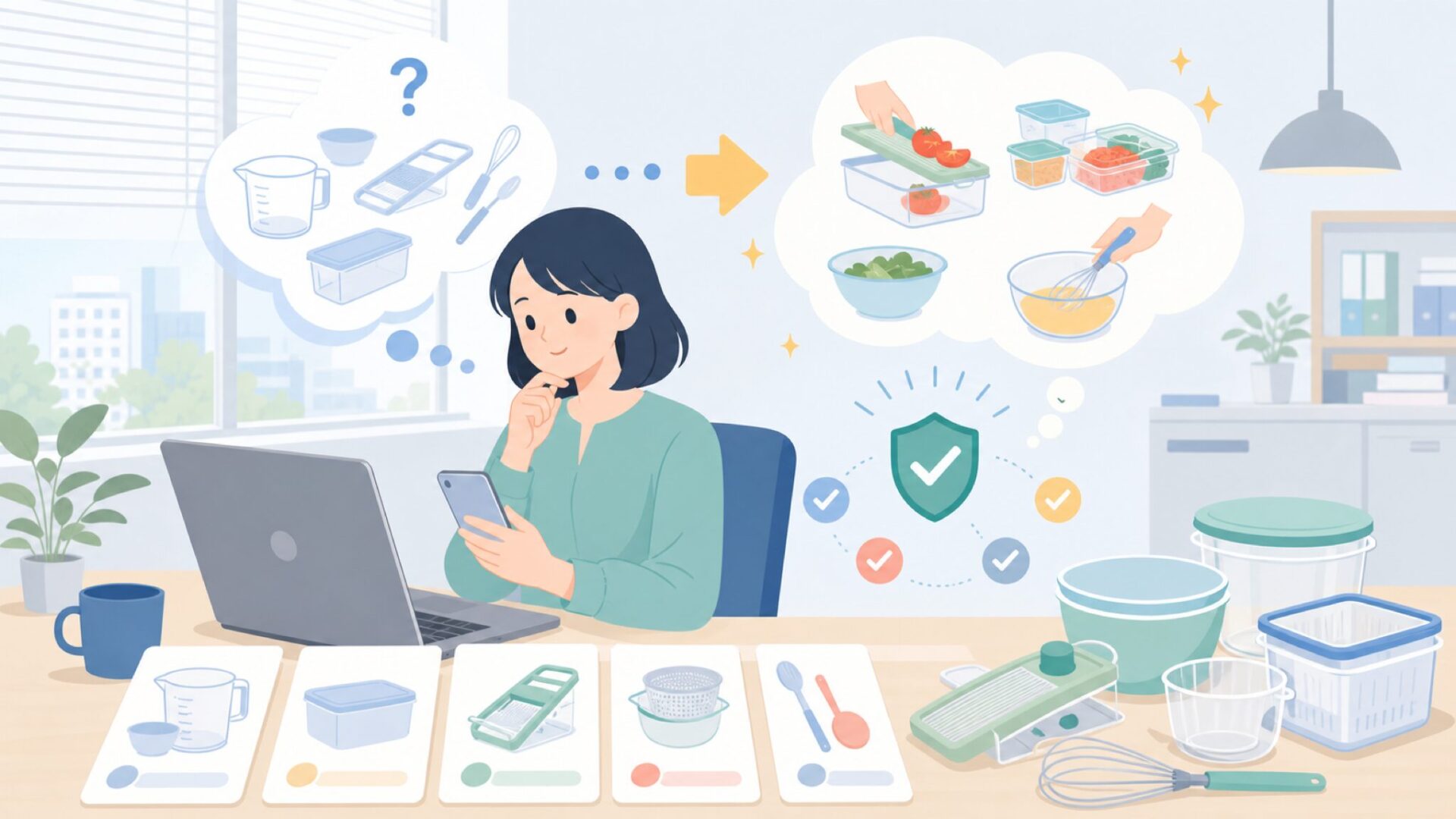 Prepworksというブランドの特徴と得意な調理シーンを表すイラスト