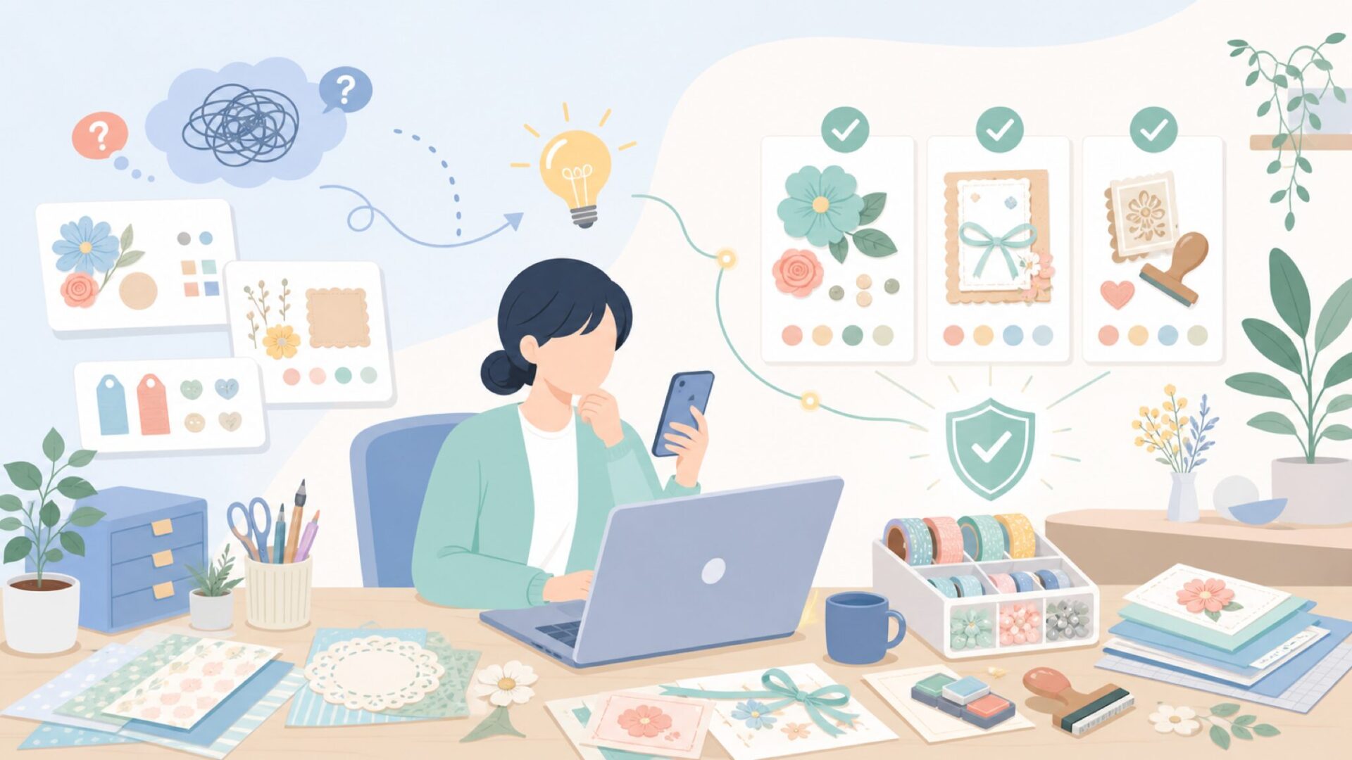 Prima Marketingが手がけるクラフト用品の特徴を表すイラスト