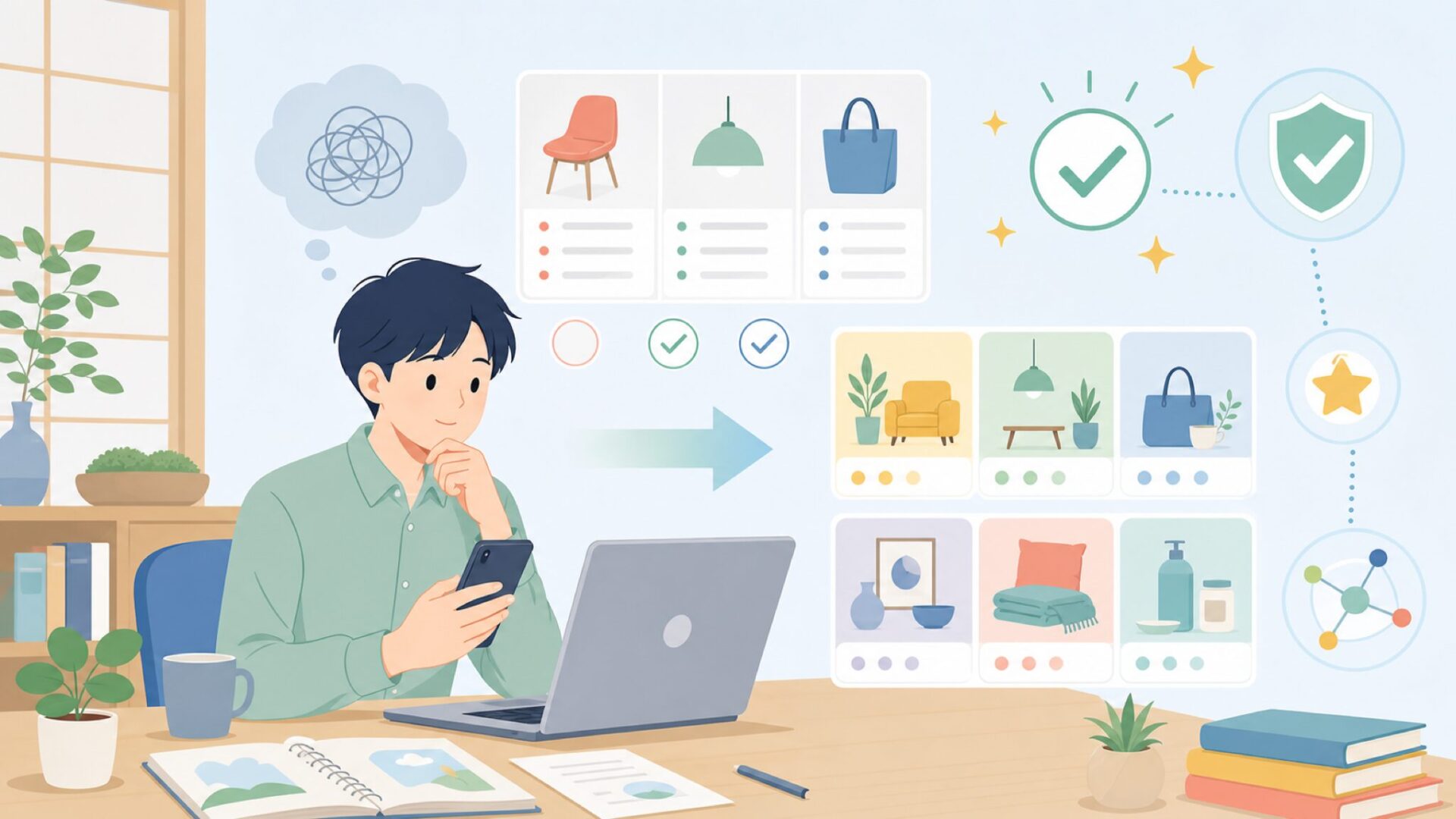 Simple Storiesの代表的な商品ラインナップを表すイラスト