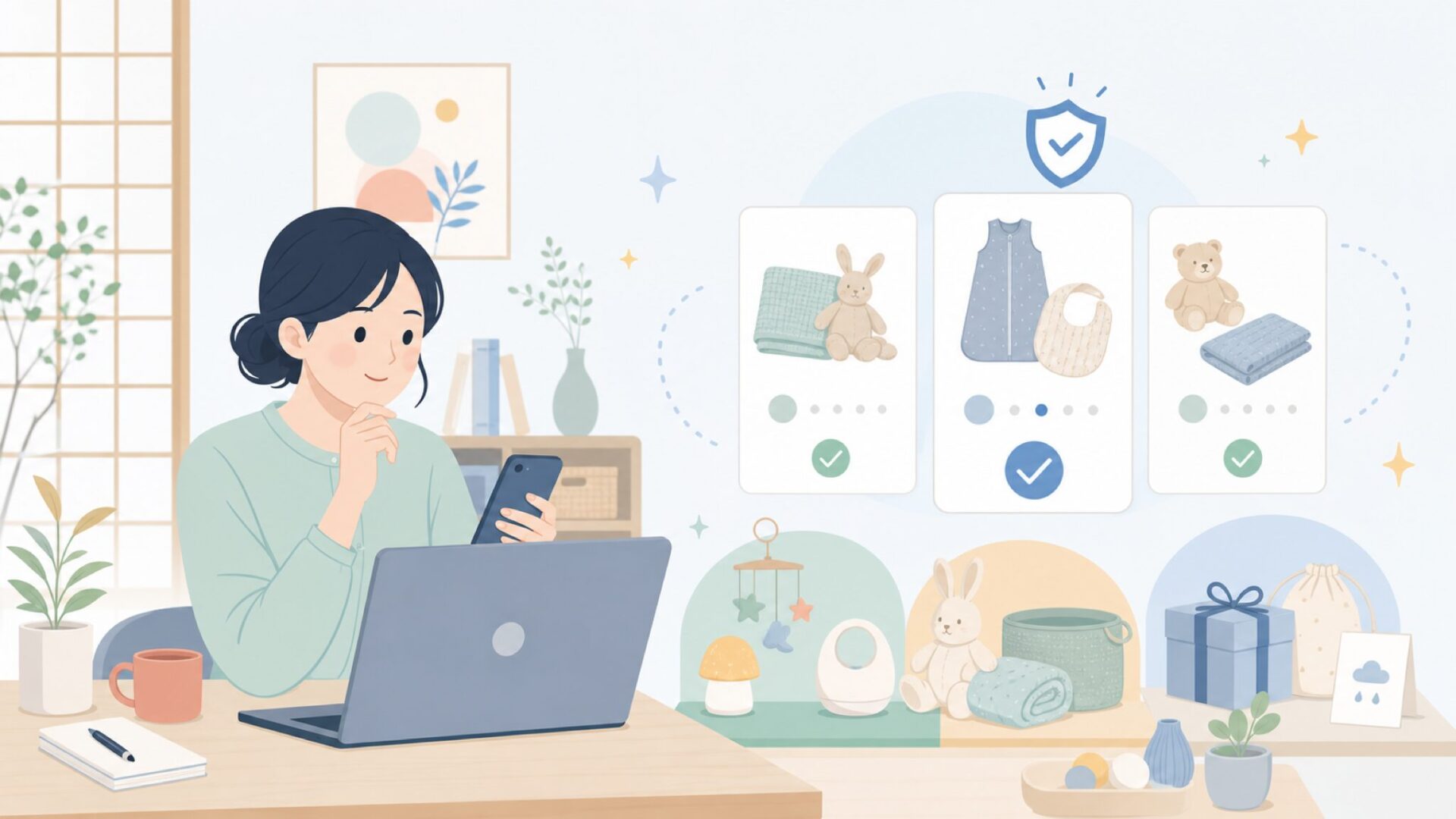 Jolleinの代表的な人気アイテムとカテゴリを表すイラスト