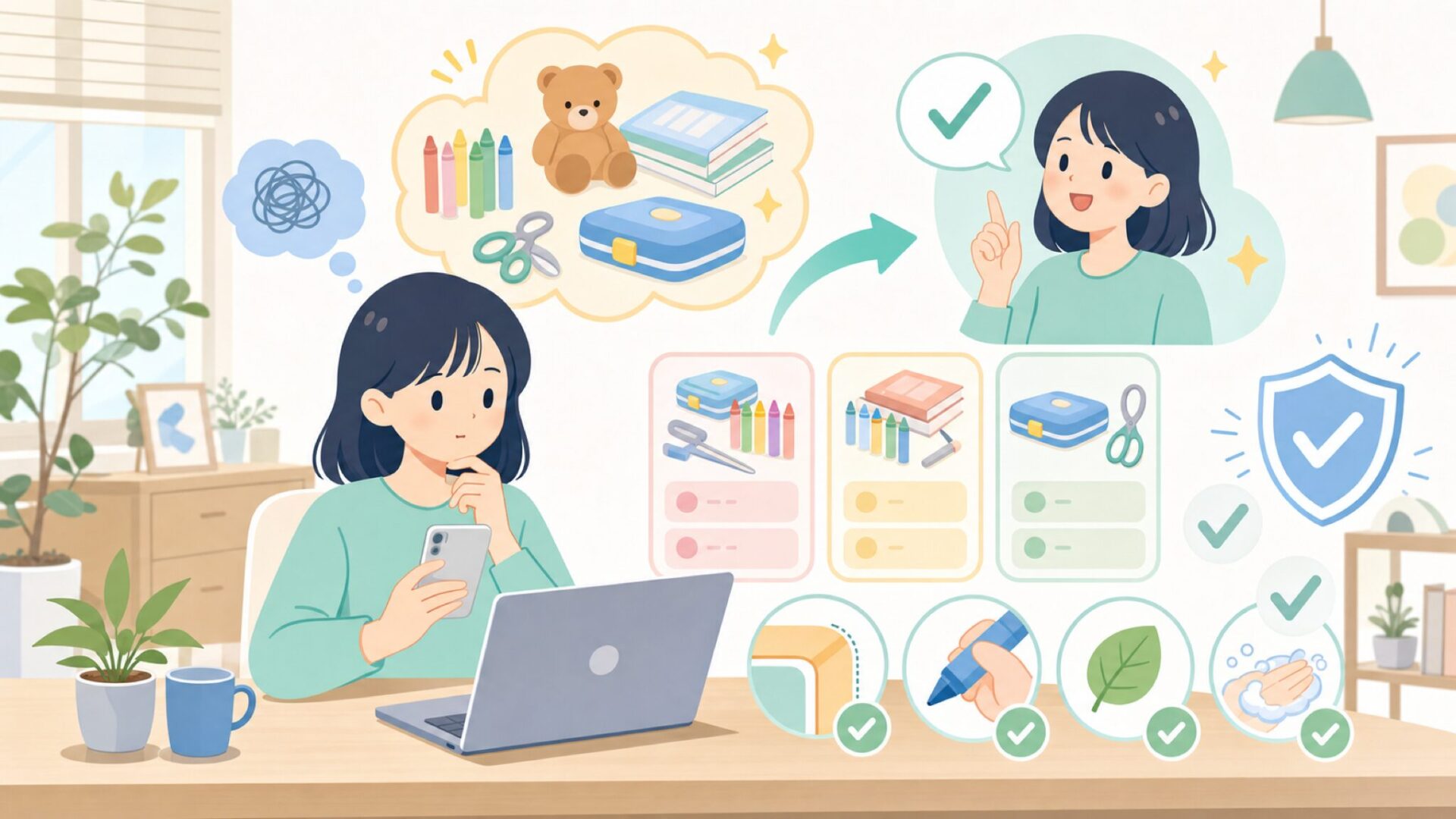 子どもや初心者に向く理由と確認しておきたい安全性を表すイラスト