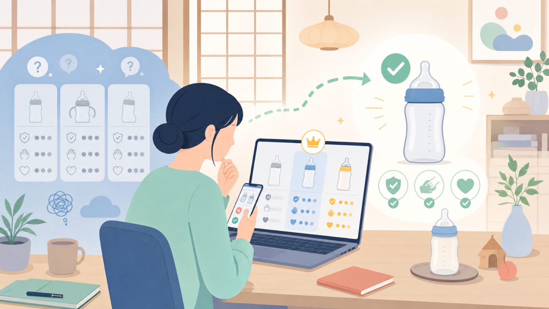 日本で安心して購入するためのルートを表すイラスト