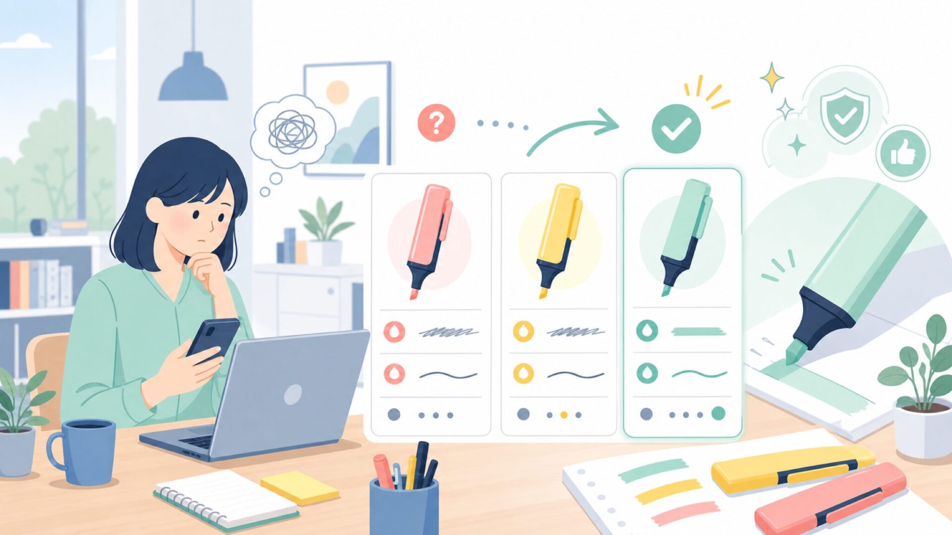 代表商品でわかるSTABILOの特徴(スイングクール)を表すイラスト