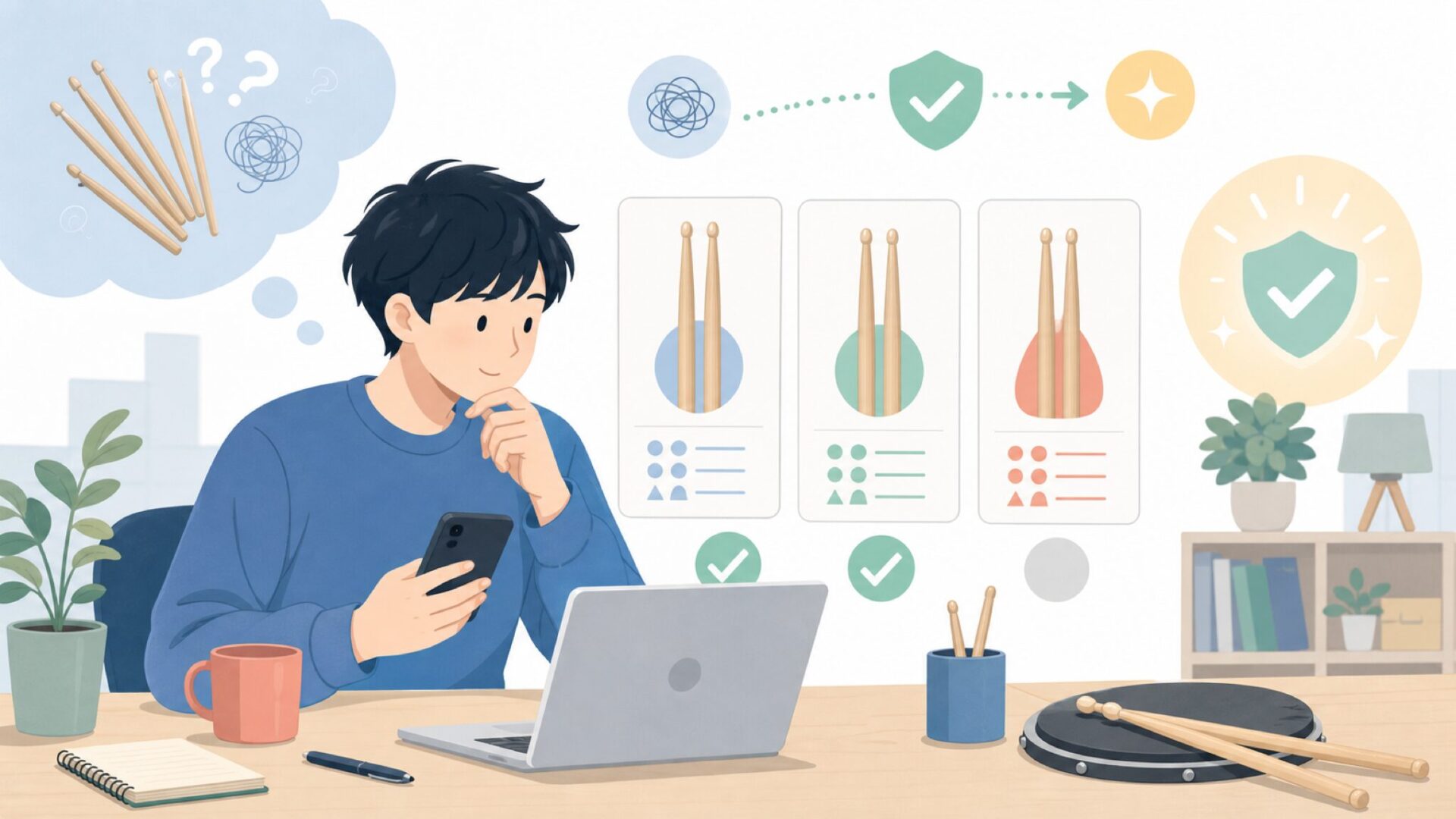 定番モデル5A・5B・7Aの違いと選び方を表すイラスト