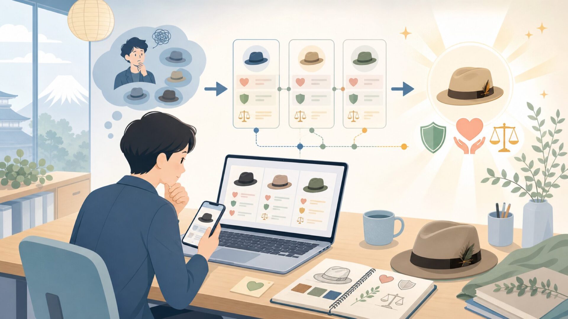 Goorin Bros.が大切にする価値観「Why we do it」を表すイラスト