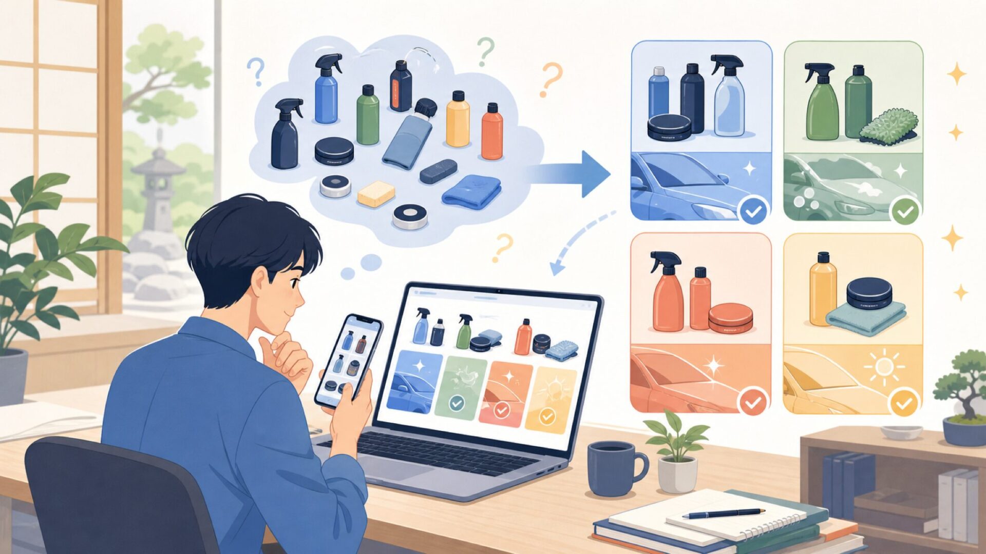 代表製品でわかる用途別ラインナップ(ボディ編)を表すイラスト