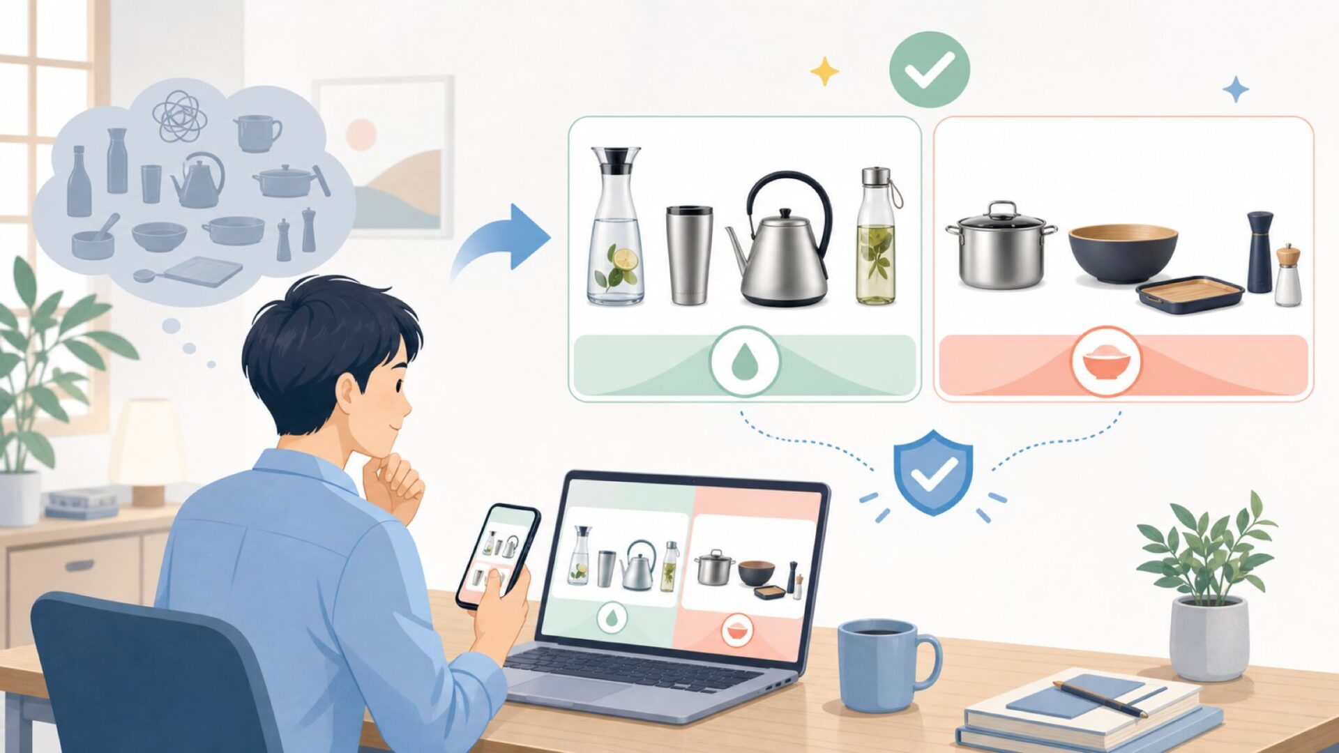 Eva Soloの代表的な商品ラインナップを表すイラスト