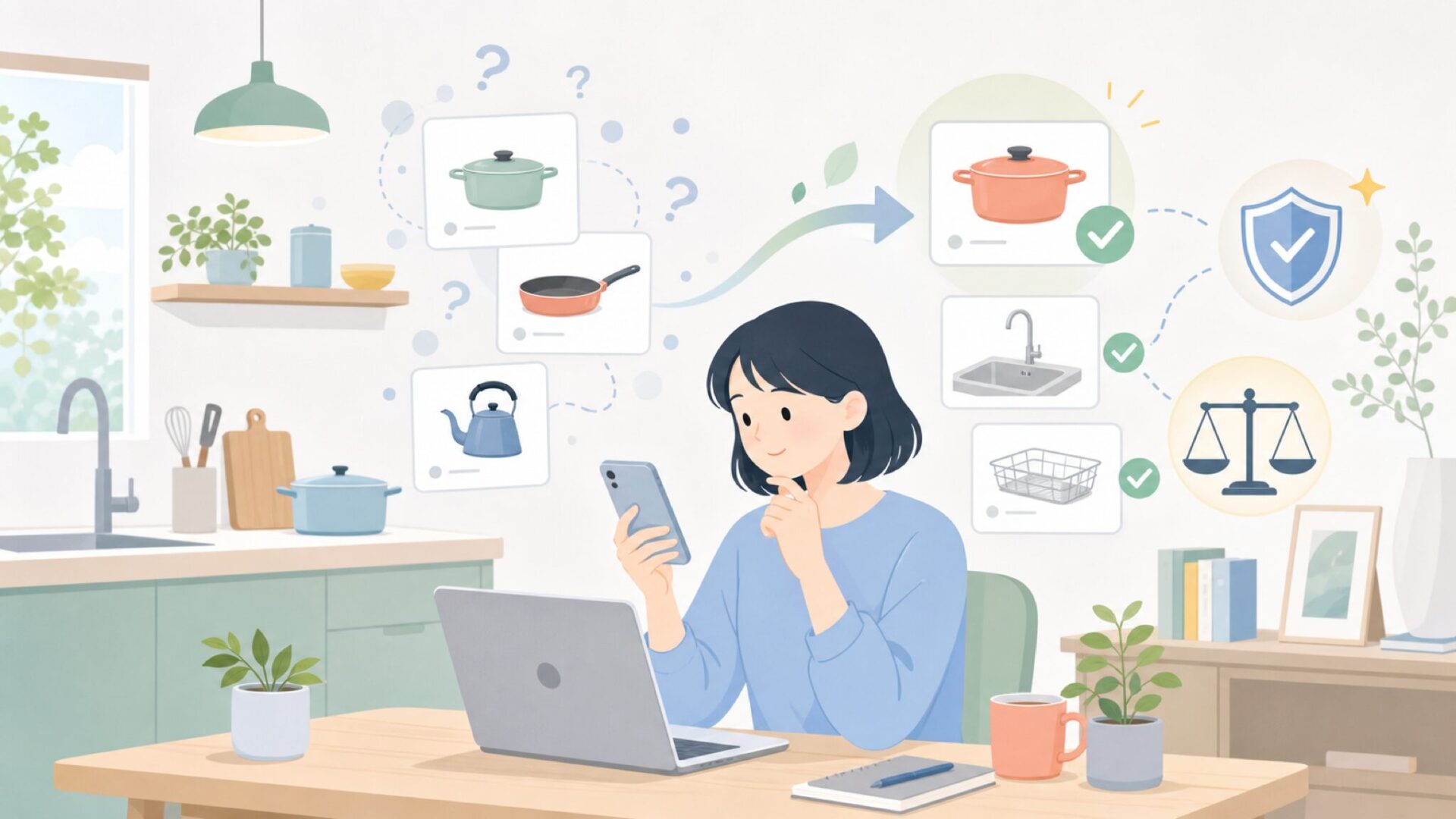 使い勝手を左右するデザインと操作性を表すイラスト