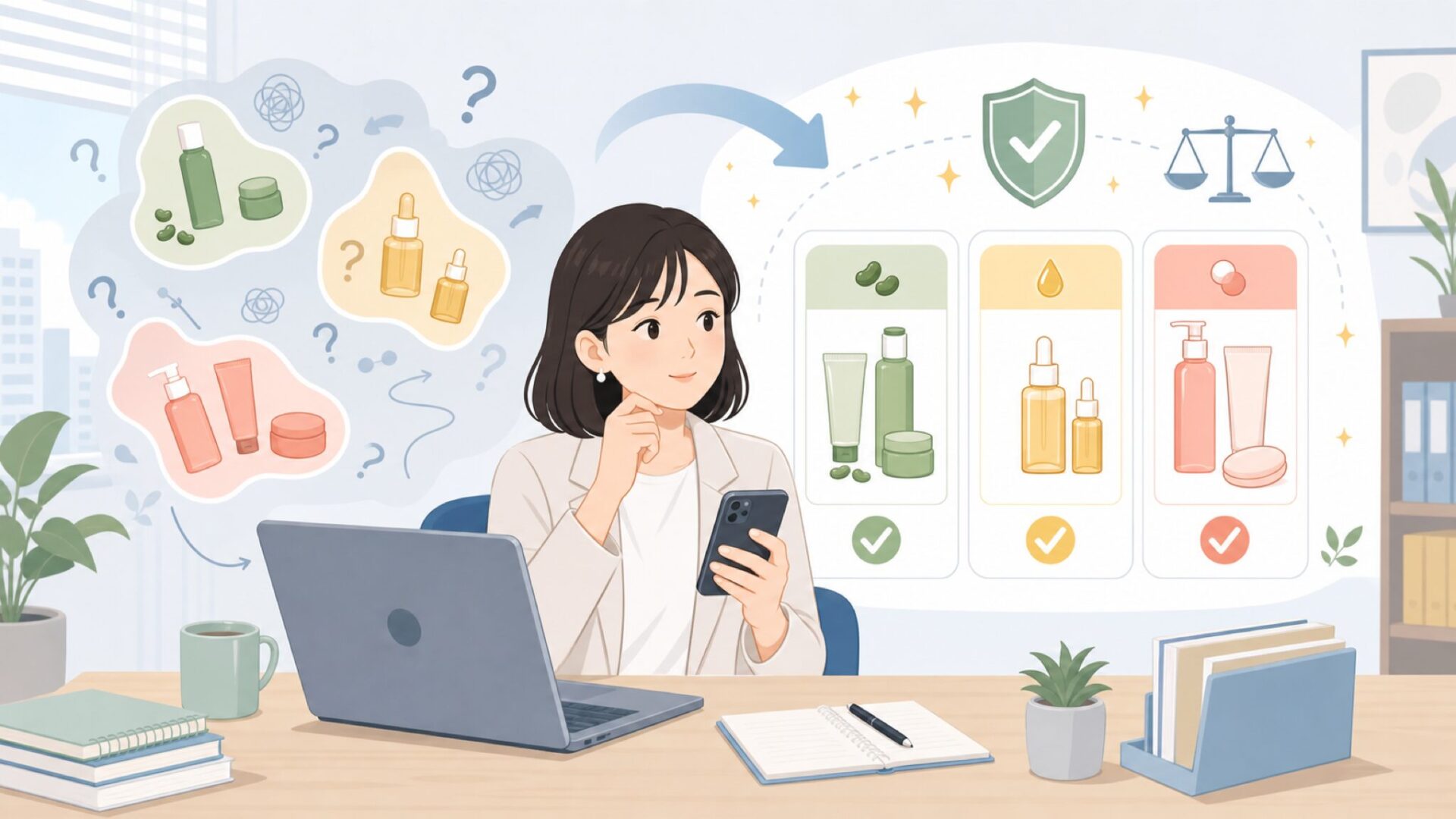 購入前に知っておきたいbeplainの人気商品ガイドを表すイラスト