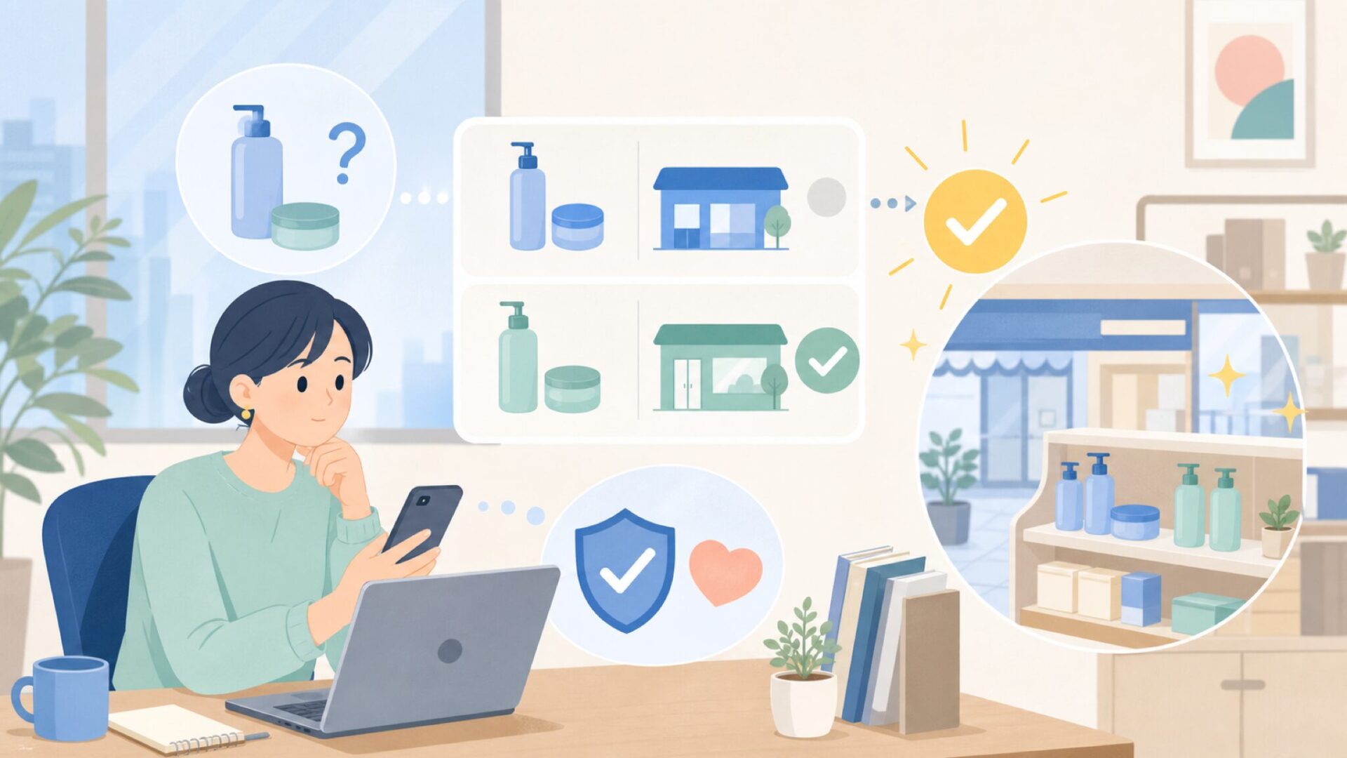 Korjoを実際に購入できる店舗(STORES)を表すイラスト