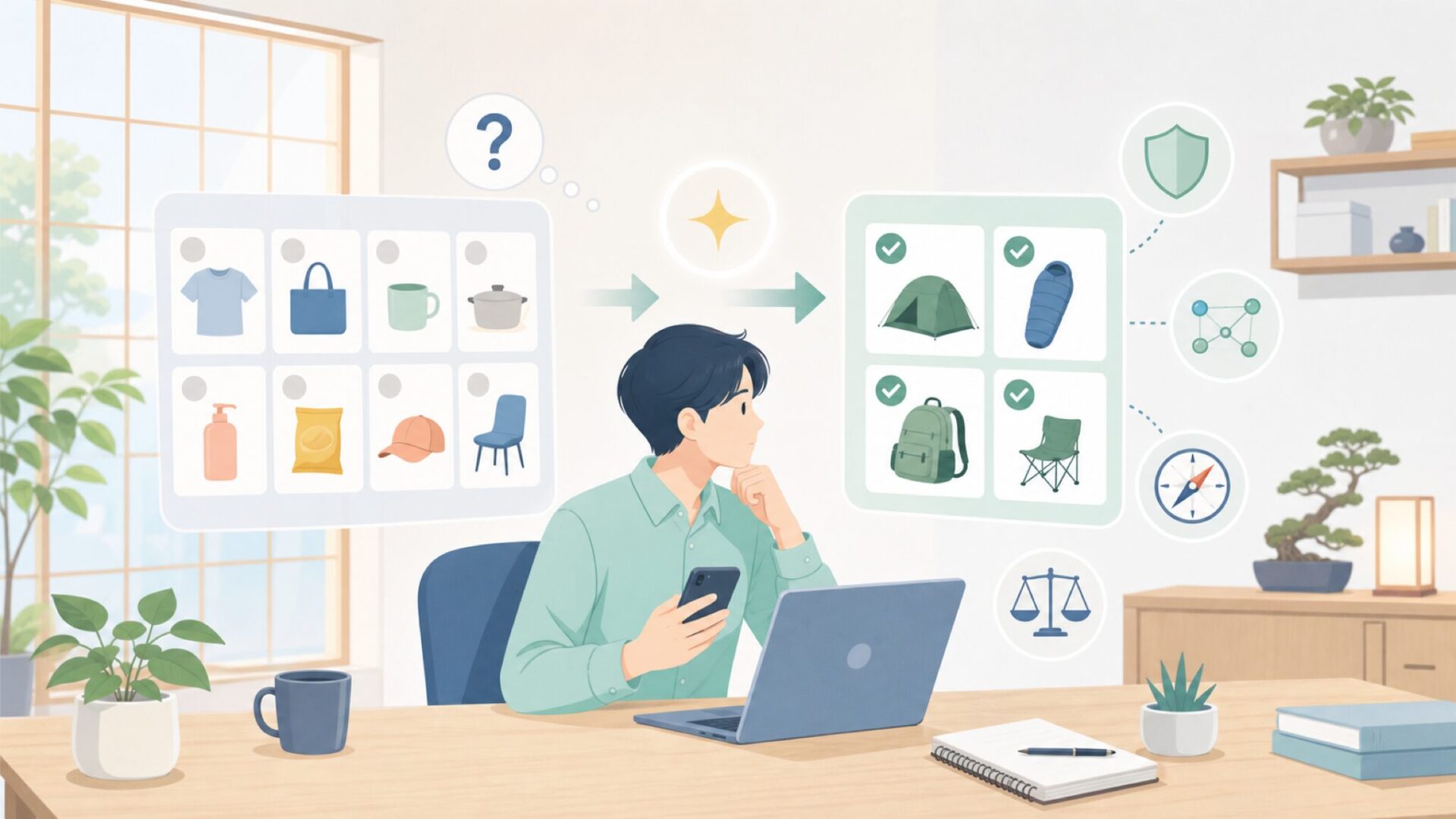 異業種参入ブランドとKammokの立ち位置の違いを表すイラスト