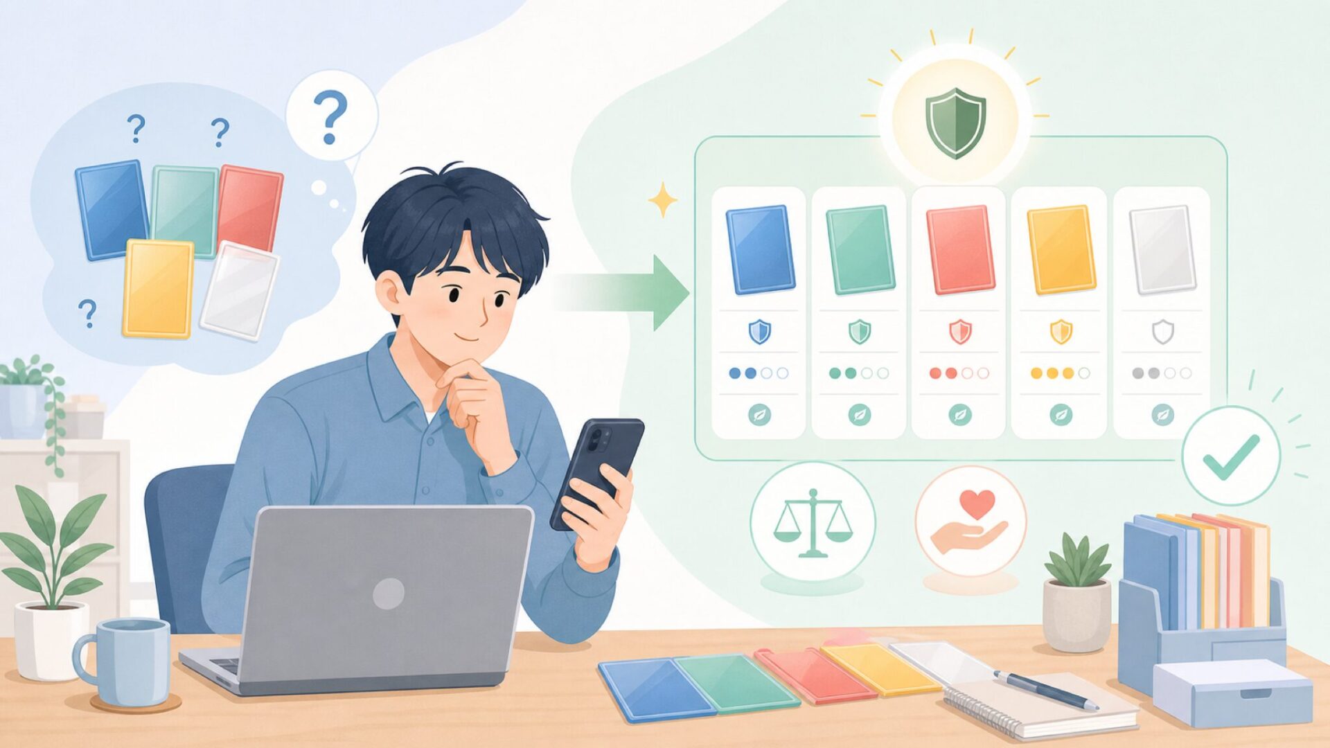 ドラゴンシールドと比べてどっちが安心?を表すイラスト